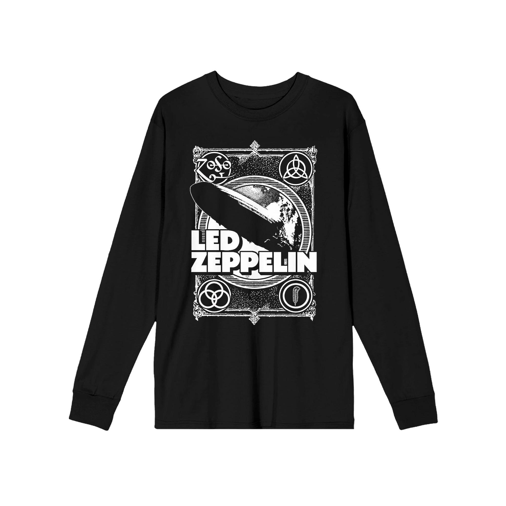 Mens Led Zeppelin Burning Blimp Logo Long Sleeve Graphic Tee Product Image