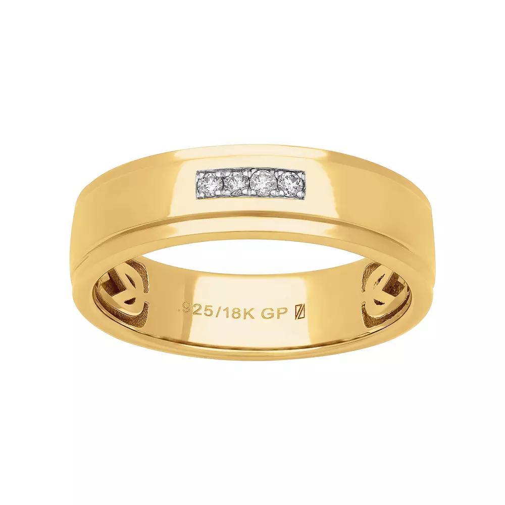 Men's AXL 18k Gold-Plated Silver Diamond Accent Ring, Size: 11, Gold Tone Product Image