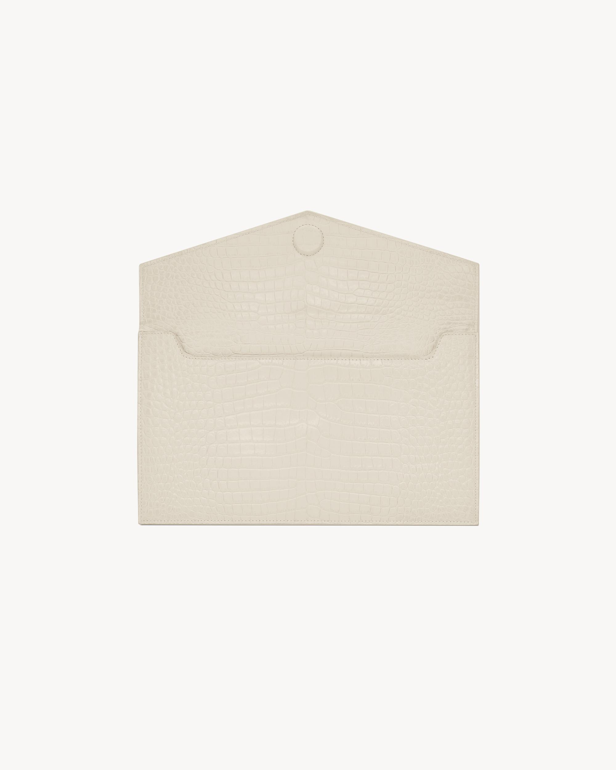 UPTOWN pouch in CROCODILE-EMBOSSED shiny leather Product Image