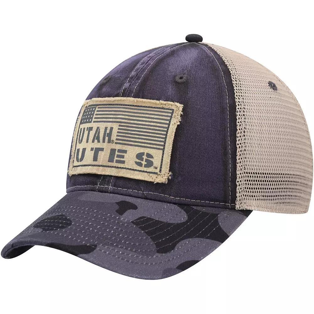 Mens Colosseum Charcoal Utah Utes OHT Military Appreciation United Trucker Snapback Hat Product Image
