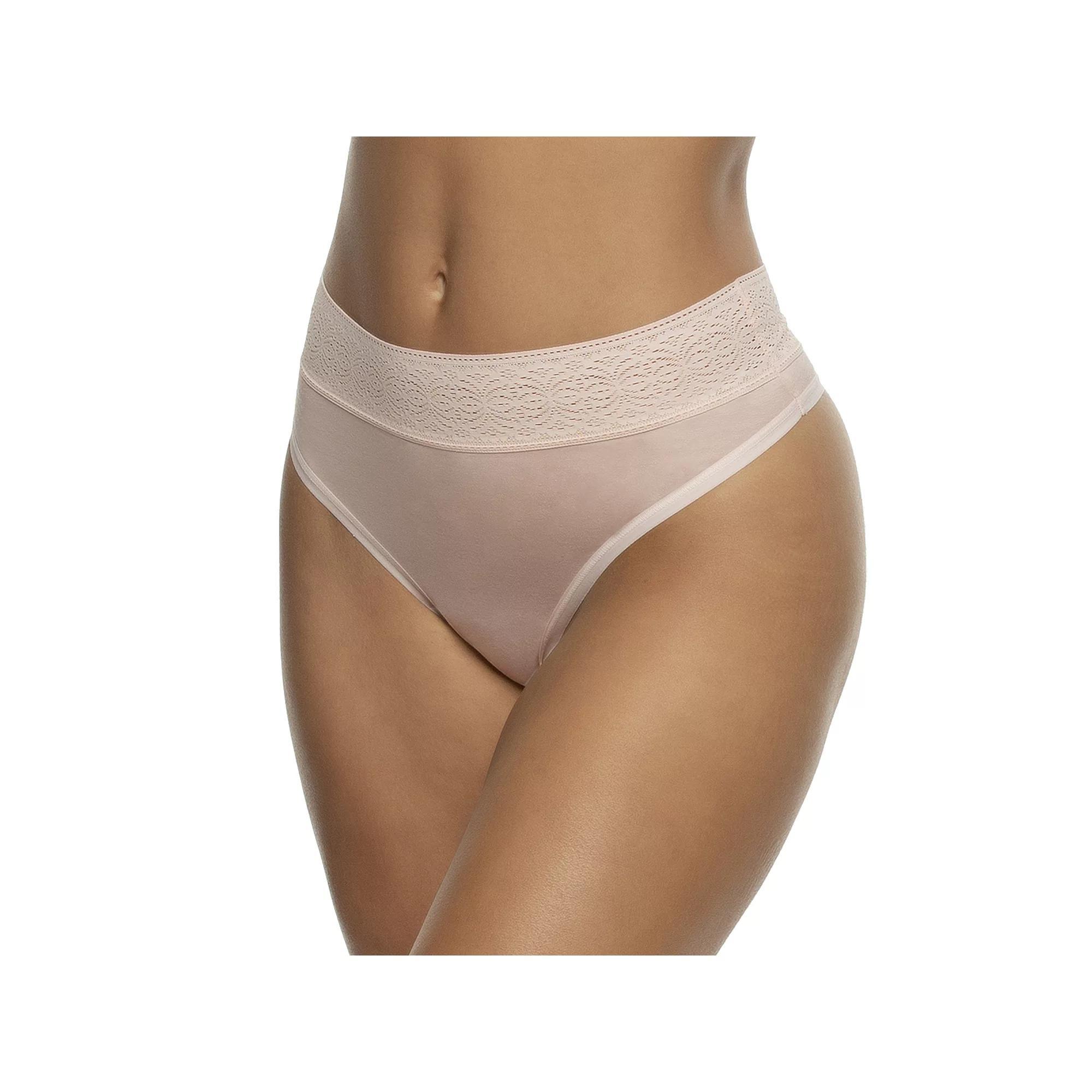 Women's Jezebel Serene High Waisted Thong Panty 530164, Size: Medium, Bare Product Image