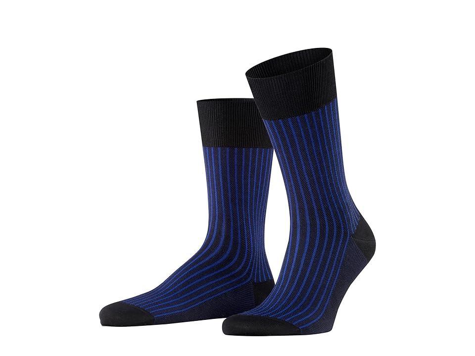 Falke Mercerized Cotton & Nylon Two Tone Stripe Jacquard Dress Socks Product Image