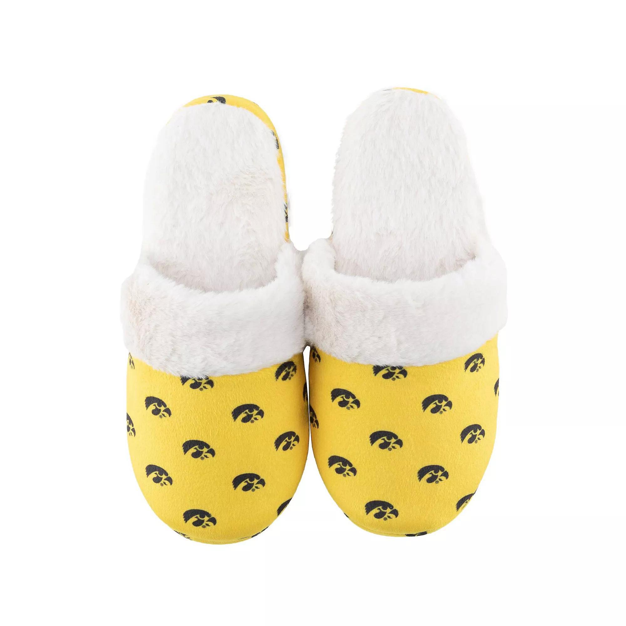 Women's ZooZatz Iowa Hawkeyes Faux Fur Slippers, Size: 9-10, Gold Product Image