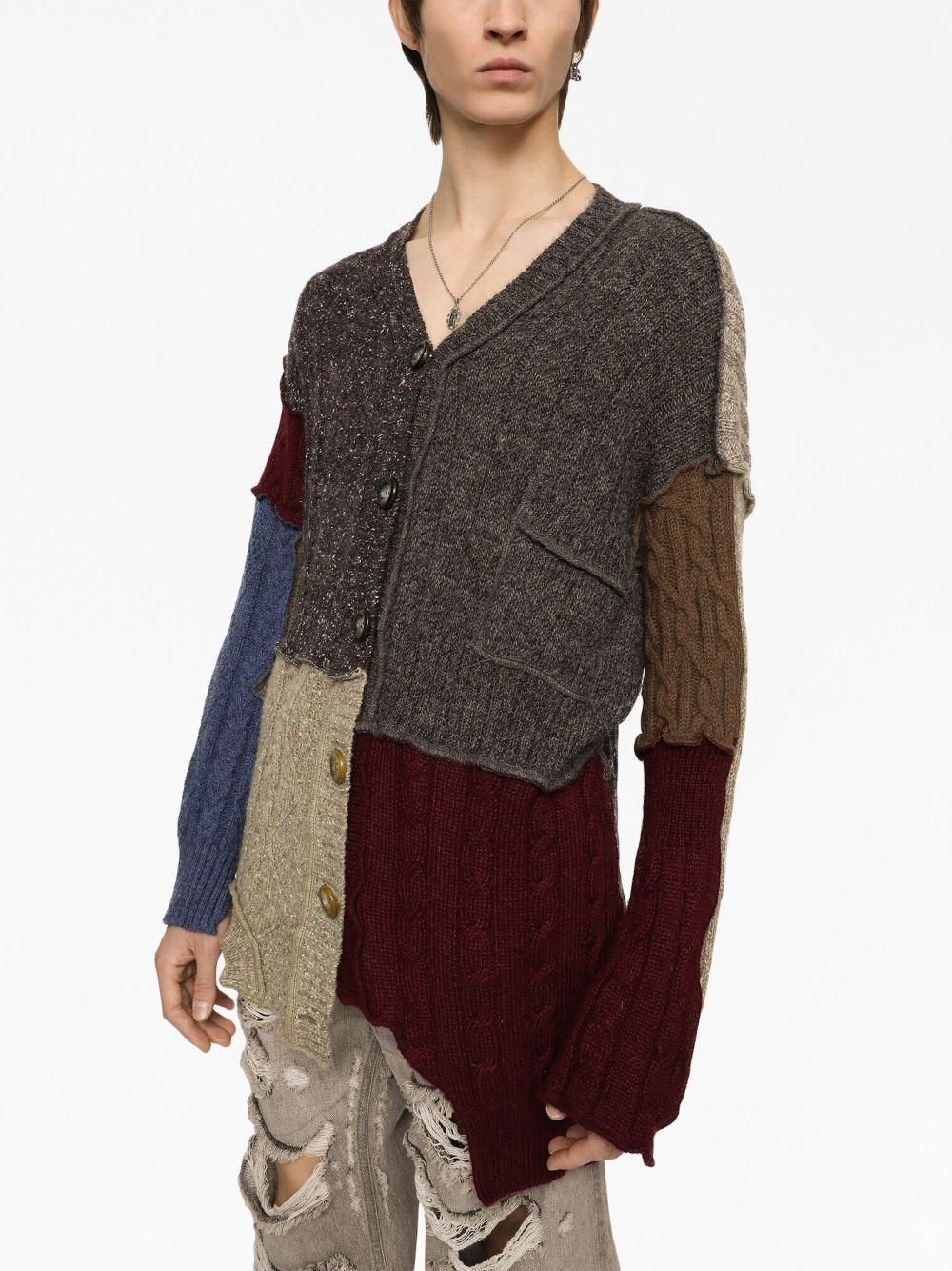 patchwork distressed cardigan Product Image