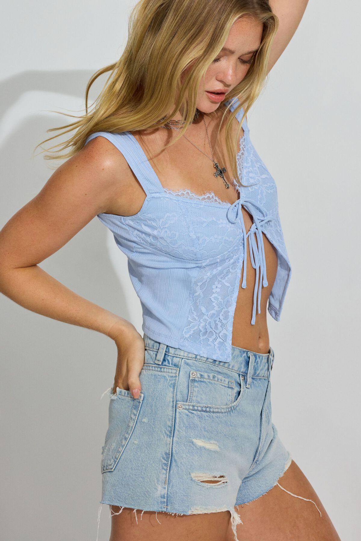 Flyaway Lace Rib Top Product Image