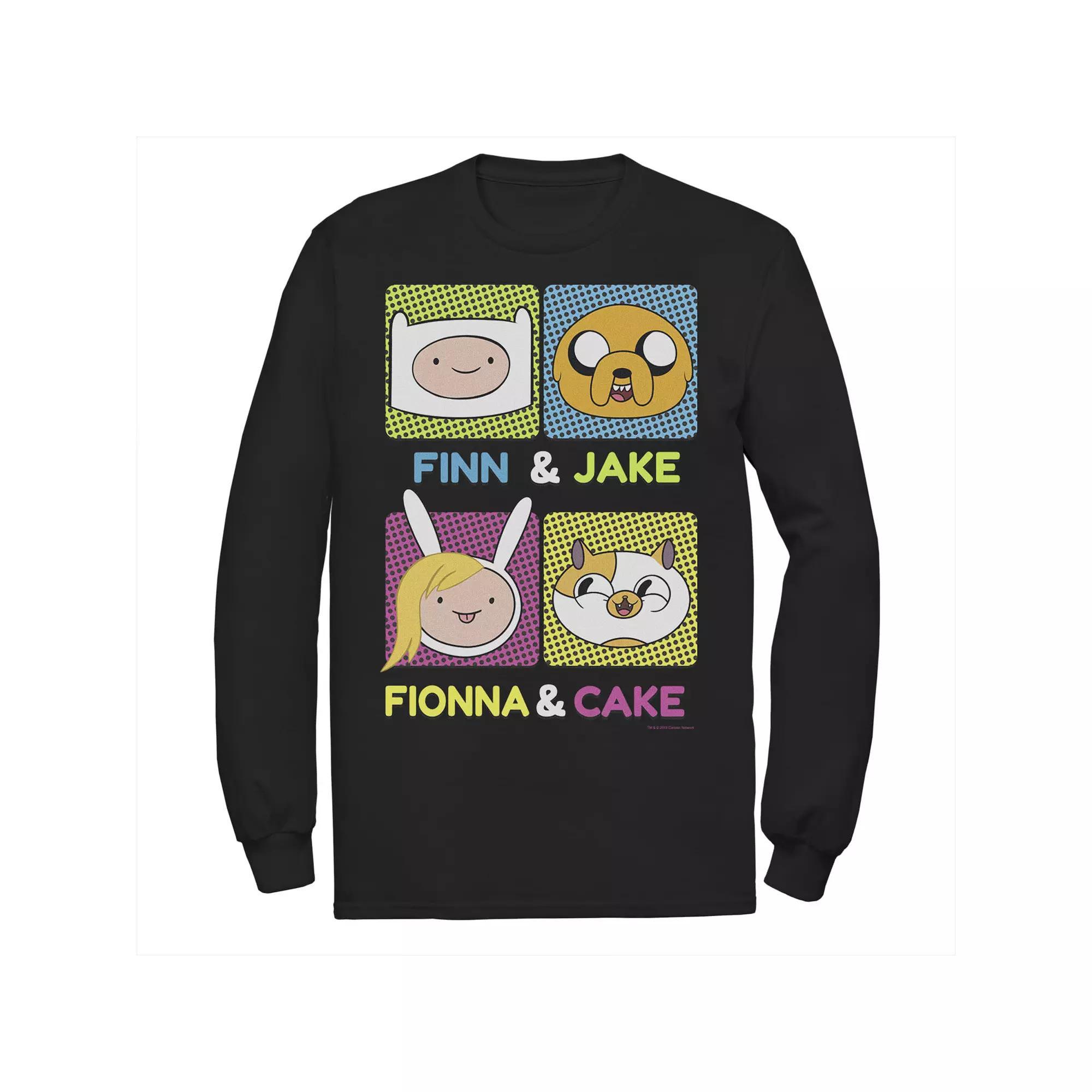 Men's Cartoon Network Adventure Time Finn Jake Fionna Cake Tee, Size: Medium, Black Product Image