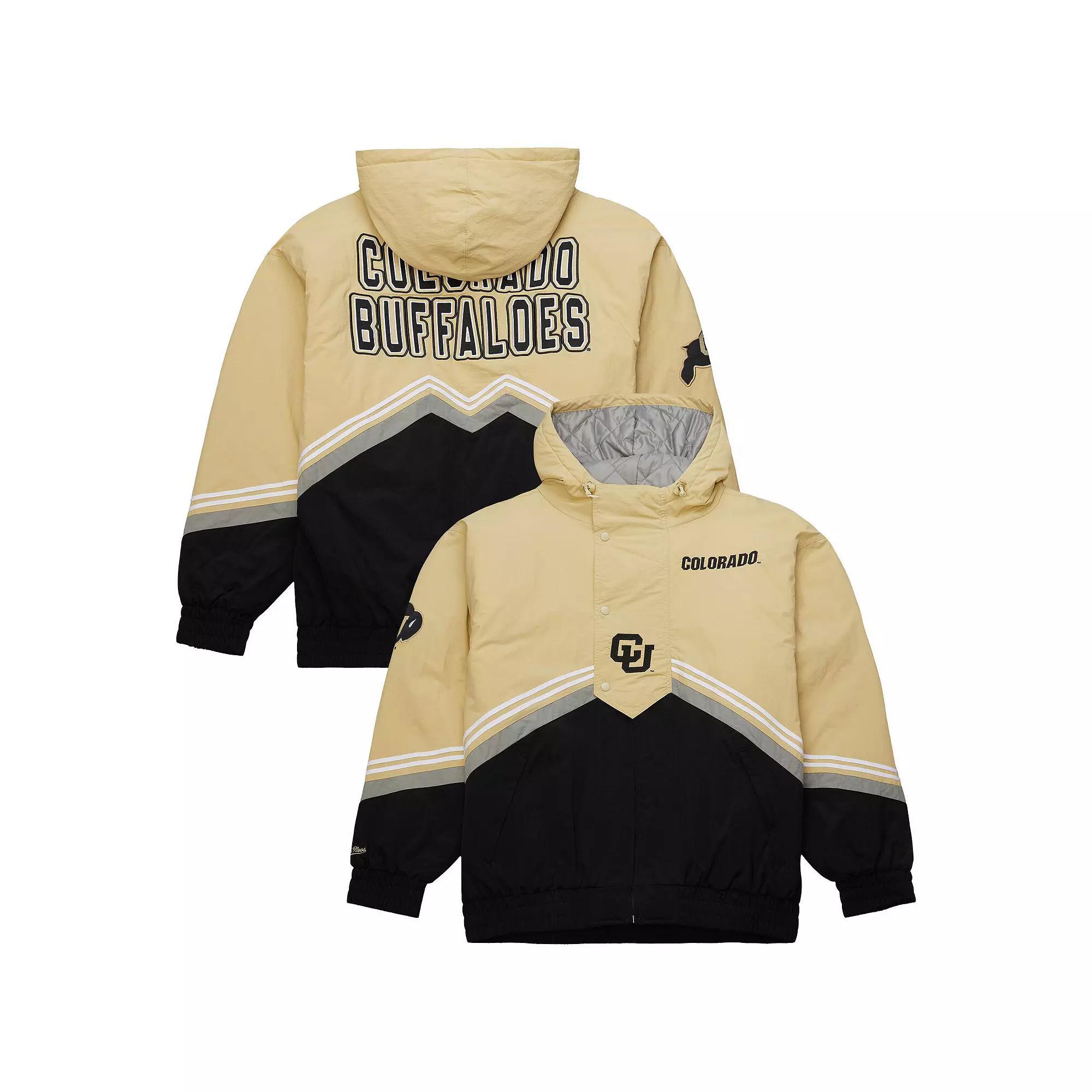 Men's Mitchell & Ness Gold/Black Colorado Buffaloes Throw It Back Retro Full-Zip Windbreaker Jacket, Size: Small Product Image