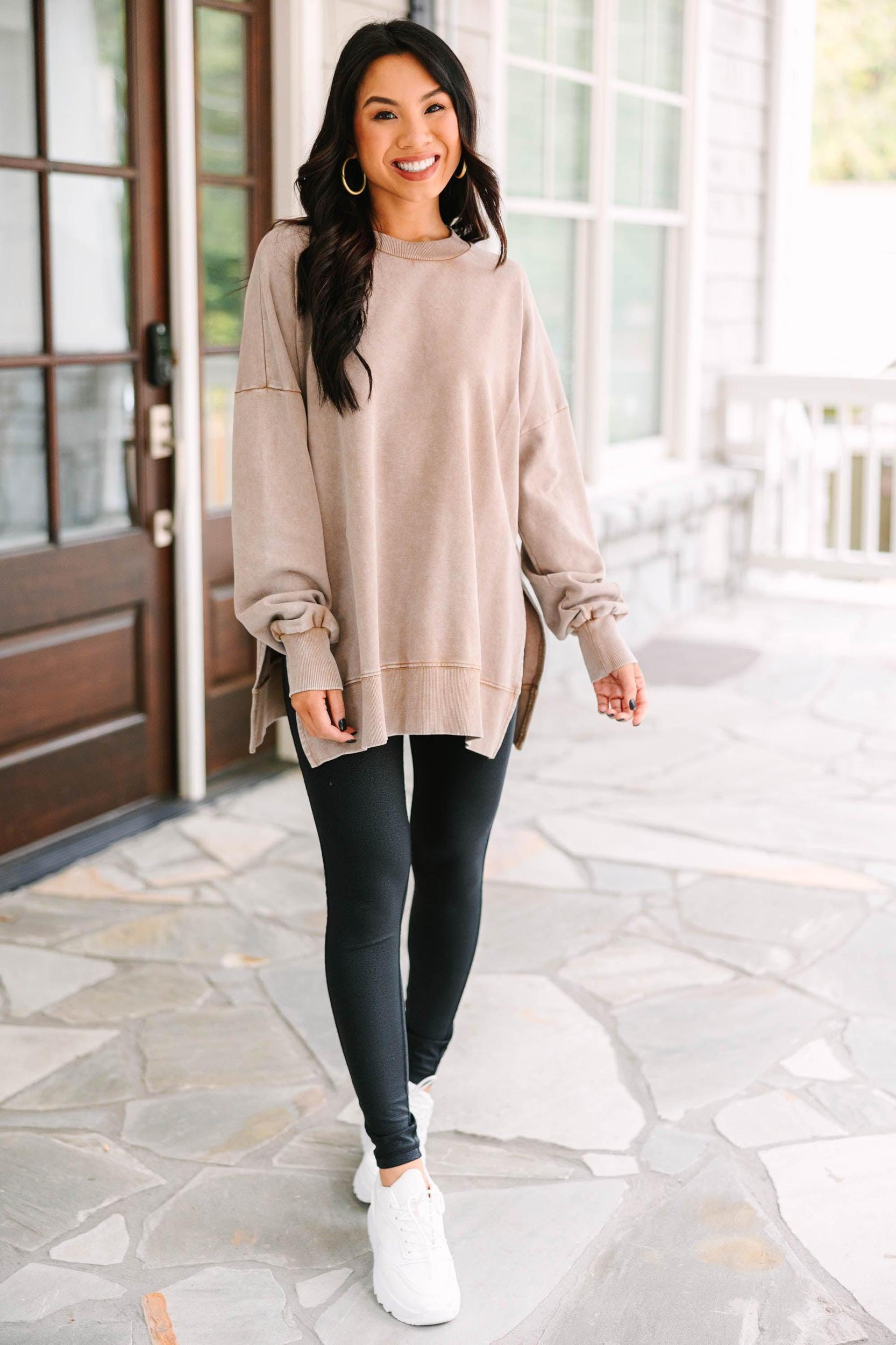 The Slouchy Taupe Brown Pullover Female Product Image