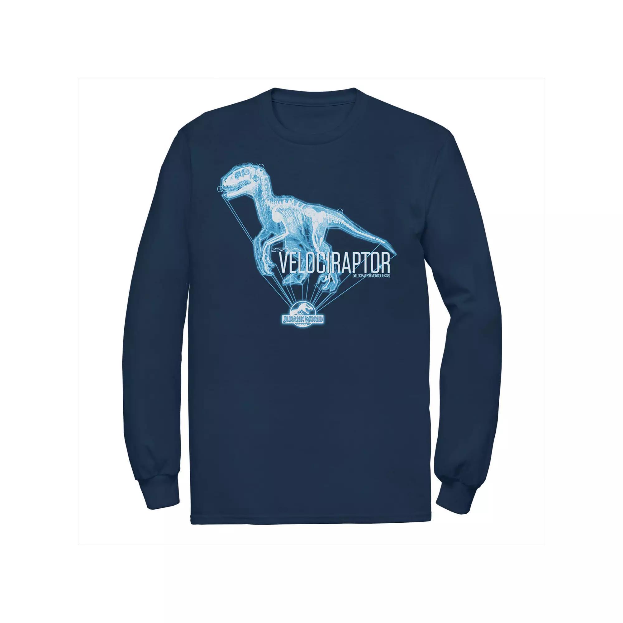 Men's Jurassic World Velociraptor Hologram Title Logo Tee, Size: XXL, Blue Product Image