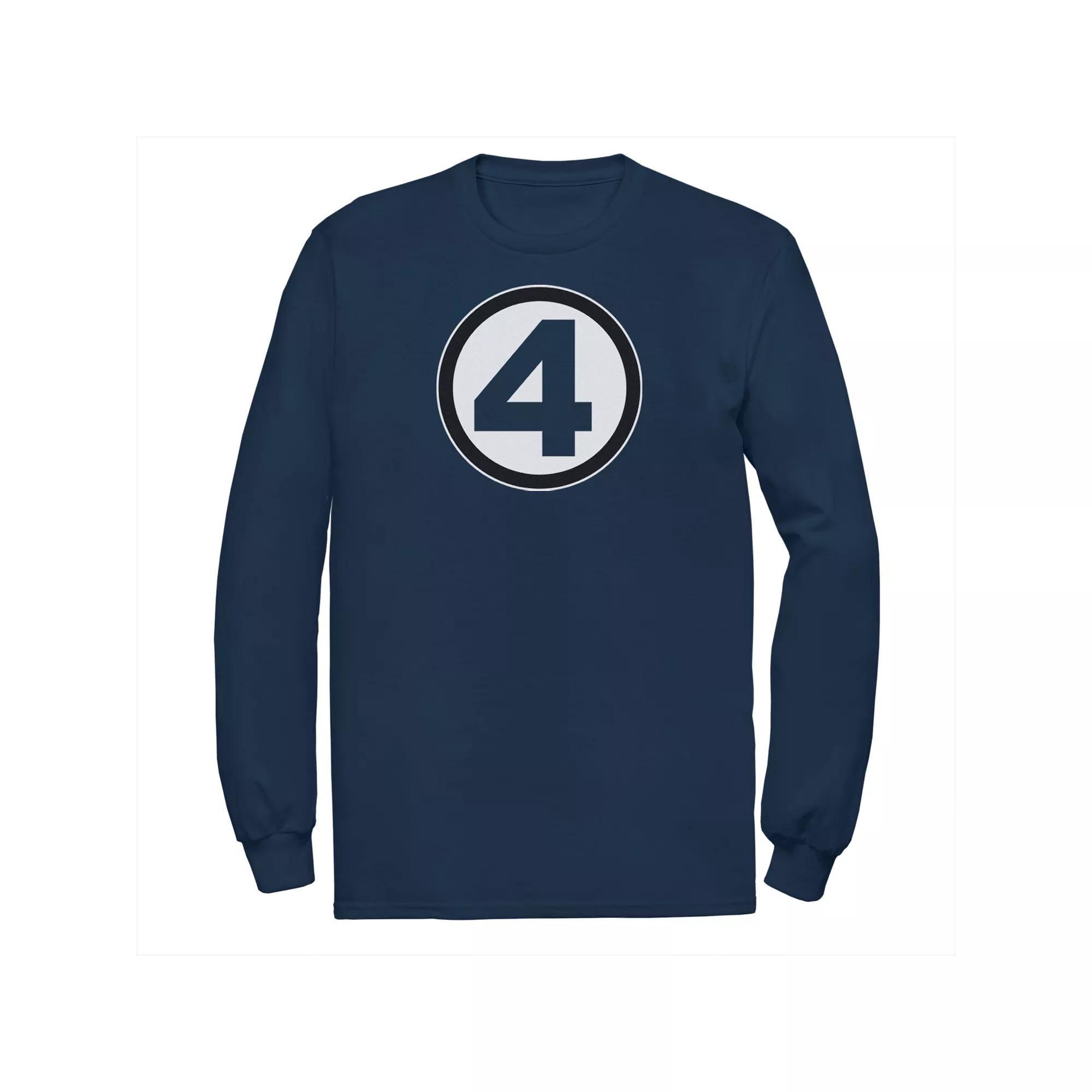 Men's Marvel Fantastic Four Bold Center Chest Logo Tee, Size: Small, Blue Product Image