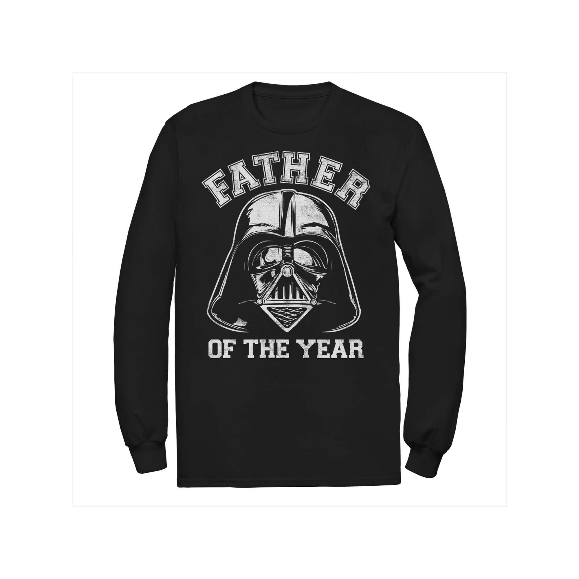 Disney's Star Wars Men's Vader Father Of The Year Helmet Long Sleeve Tee, Size: Large Tall, Black Product Image