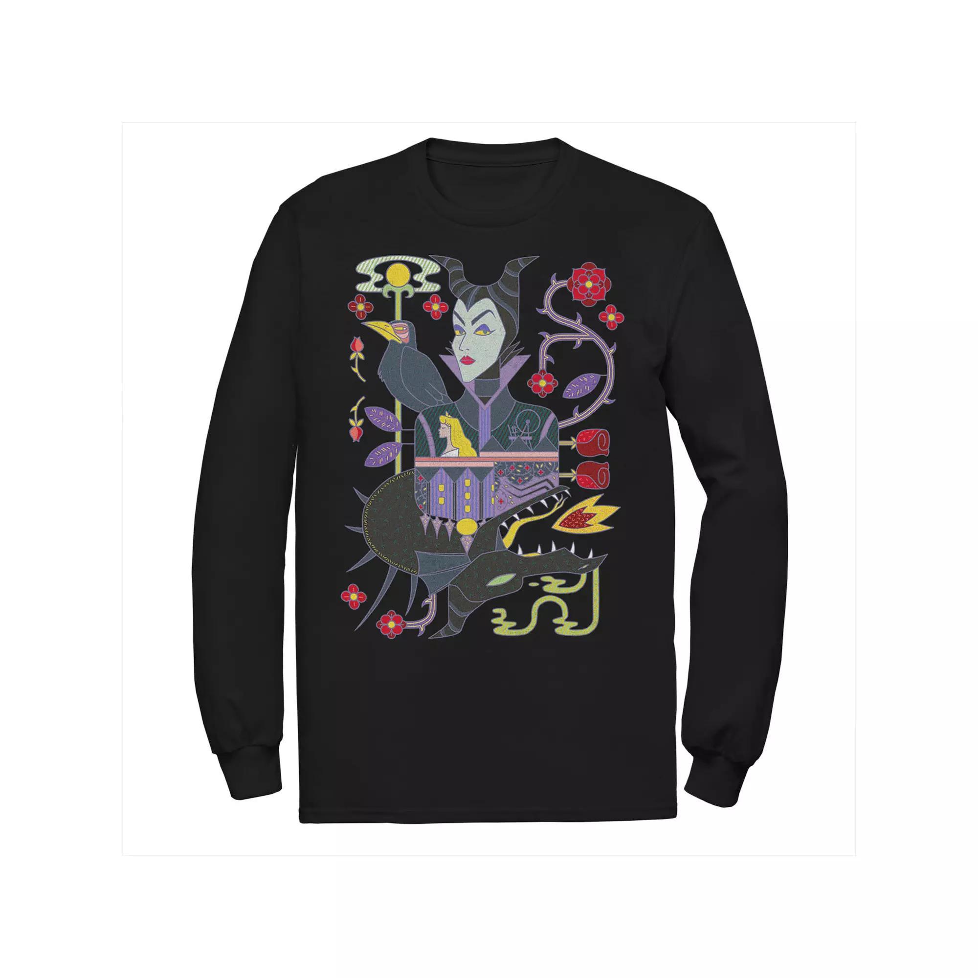 Disney's Sleeping Beauty Maleficent Men's Playing Card Tee, Size: Large, Black Product Image