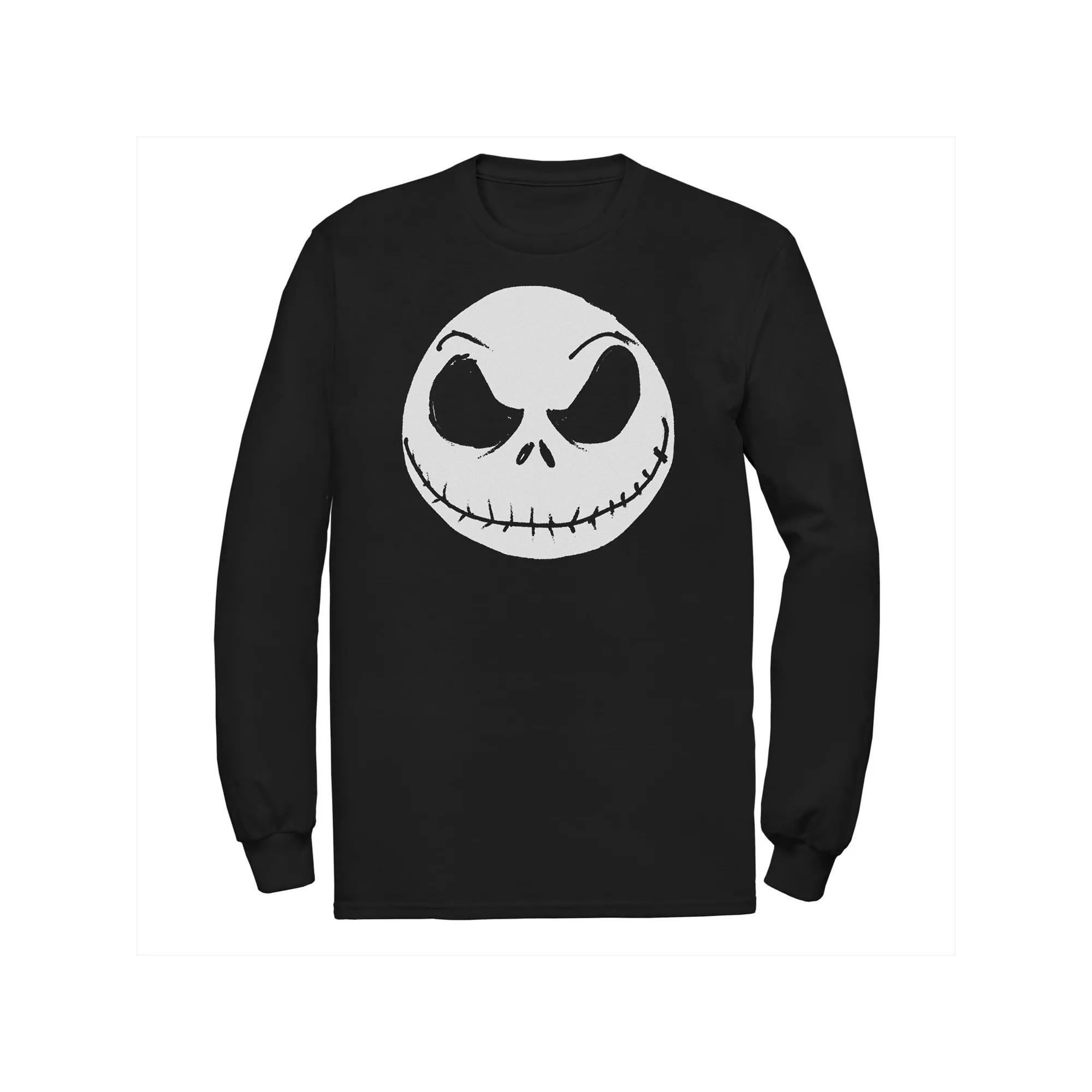 Disney's The Nightmare Before Christmas Big & Tall Jack Skellington Face Long Sleeve Graphic Tee, Men's, Size: 5XL, Black Product Image