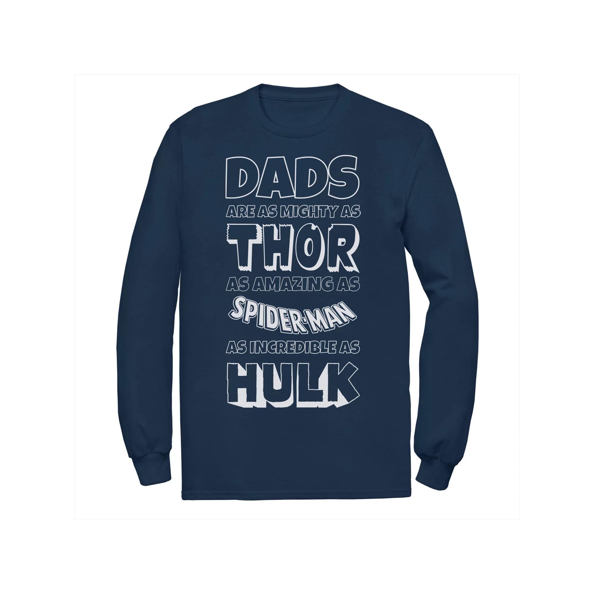 Men's Marvel Avengers Father's Day Dad Traits Long Sleeve Graphic Tee, Size: Medium, Black Product Image