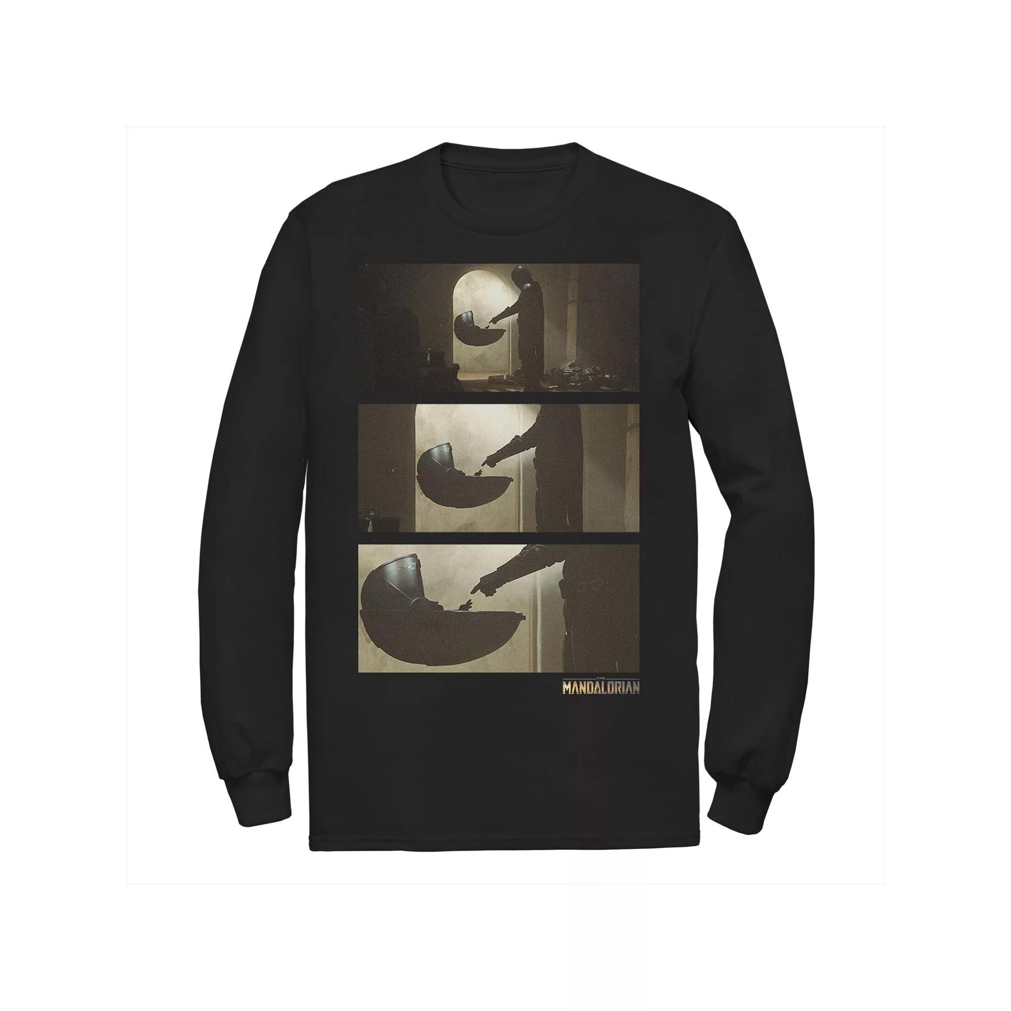 Men's Star Wars The Mandalorian The Child Panel Zoom In Tee, Size: Small, Black Product Image