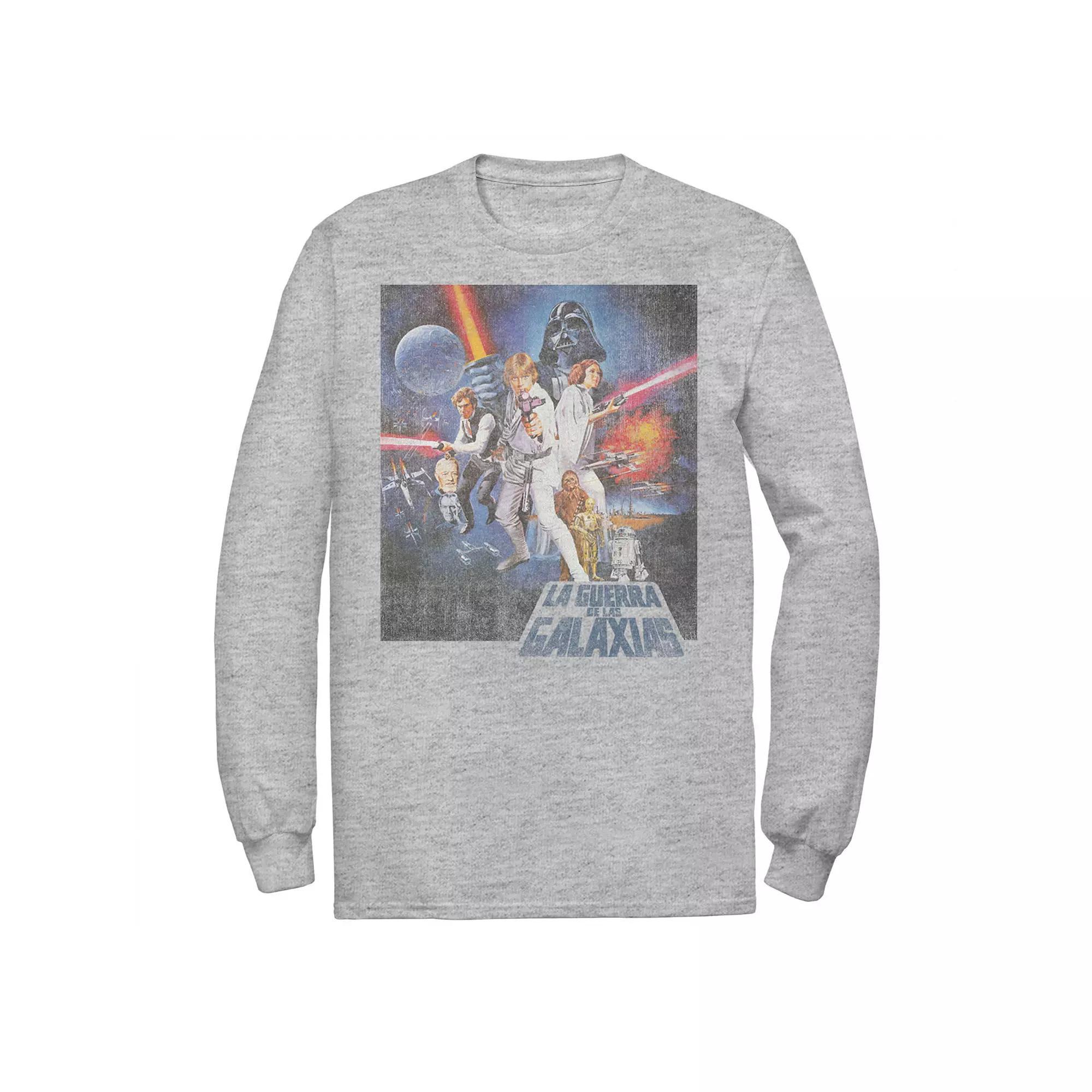 Men's Star Wars La Guerra De Las Galaxias Faded Poster Tee, Size: Large, White Product Image