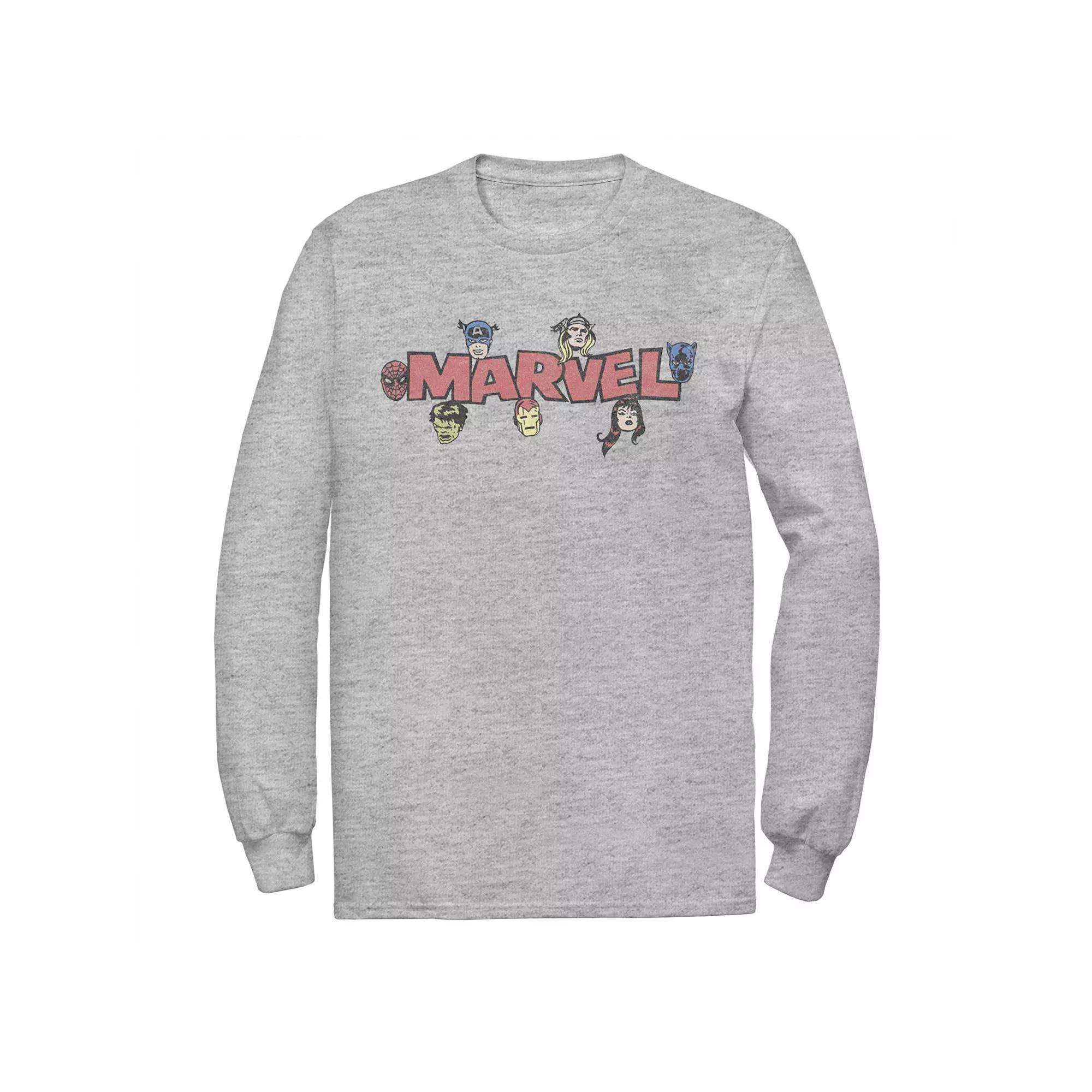 Men's Marvel Avengers Retro Style Logo Tee, Size: XL, Athletic Grey Product Image