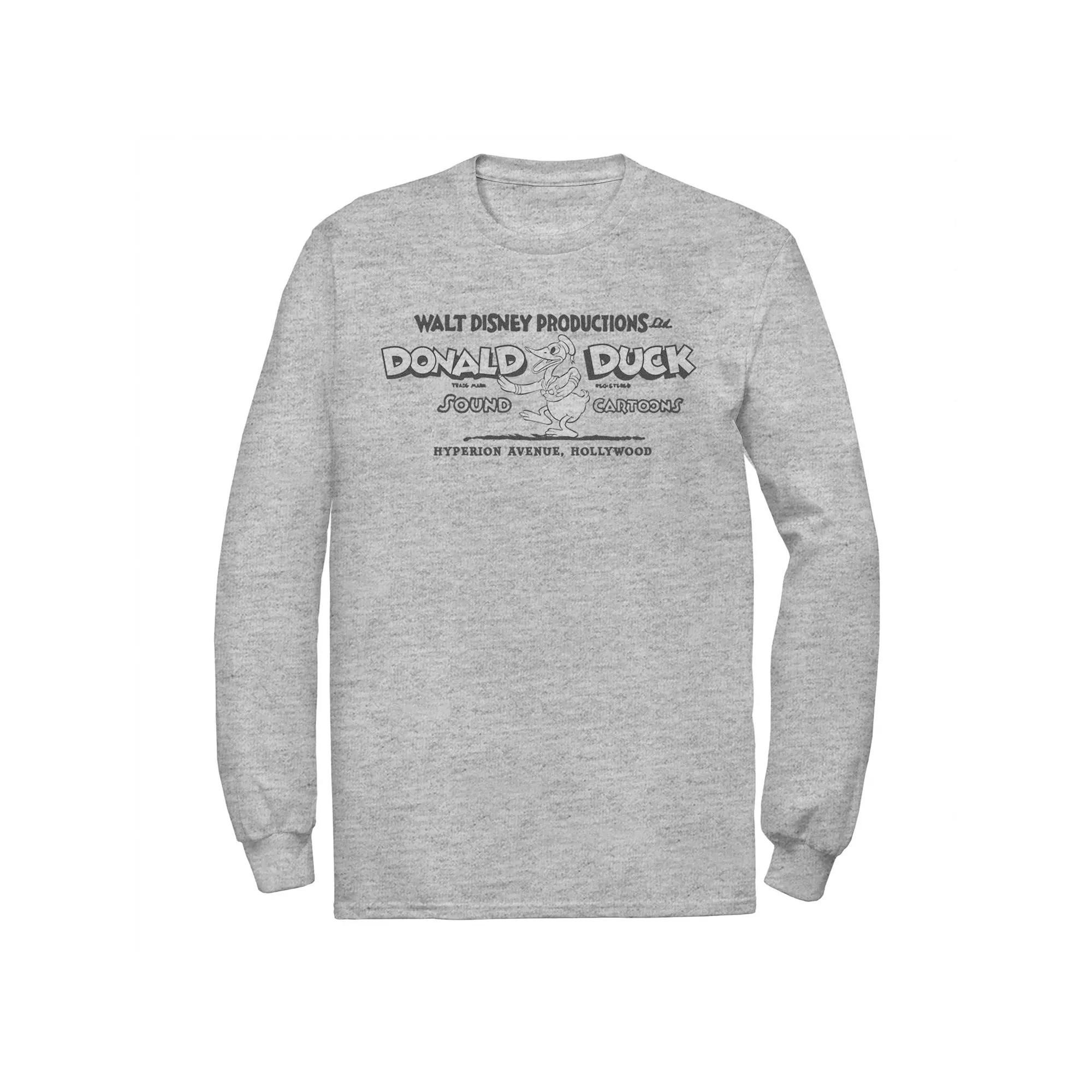 Disney's Donald Duck Big & Tall 100 Years Sound Cartoons Long Sleeve Graphic Tee, Men's, Size: 3XL Tall, Athletic Grey Product Image