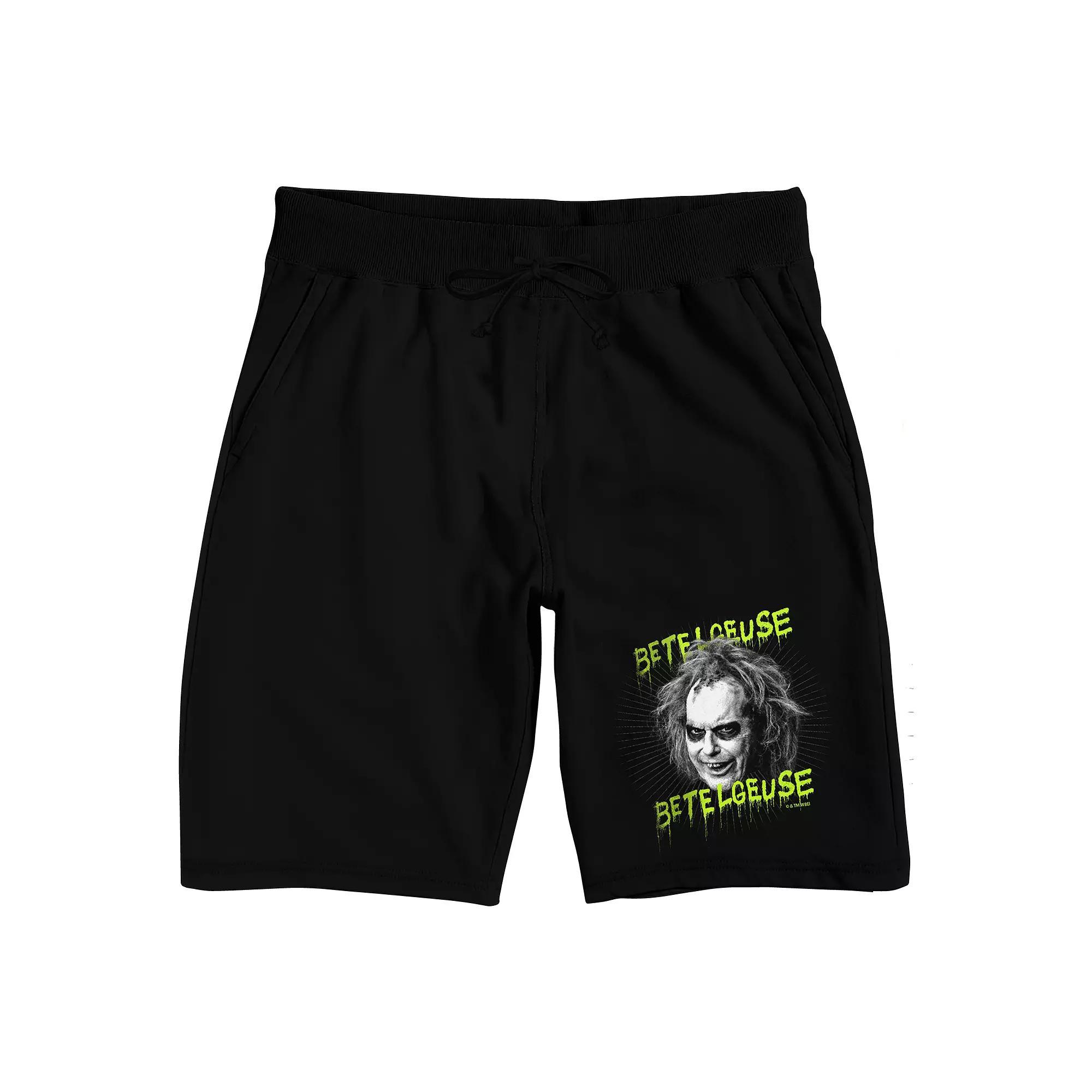Men's Beetlejuice Pajama Shorts, Size: Small, Black Product Image
