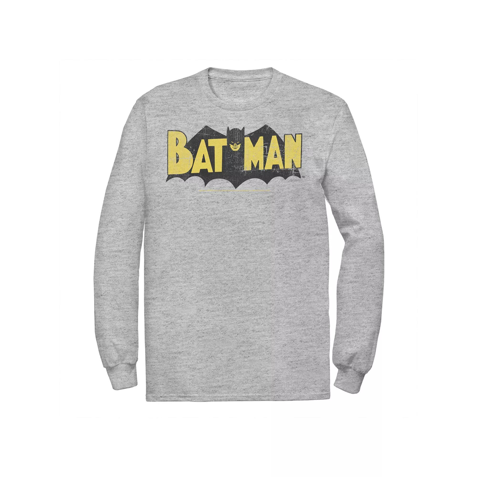 Men's DC Comics Batman Large Block Text Logo Tee, Size: Small, White Product Image