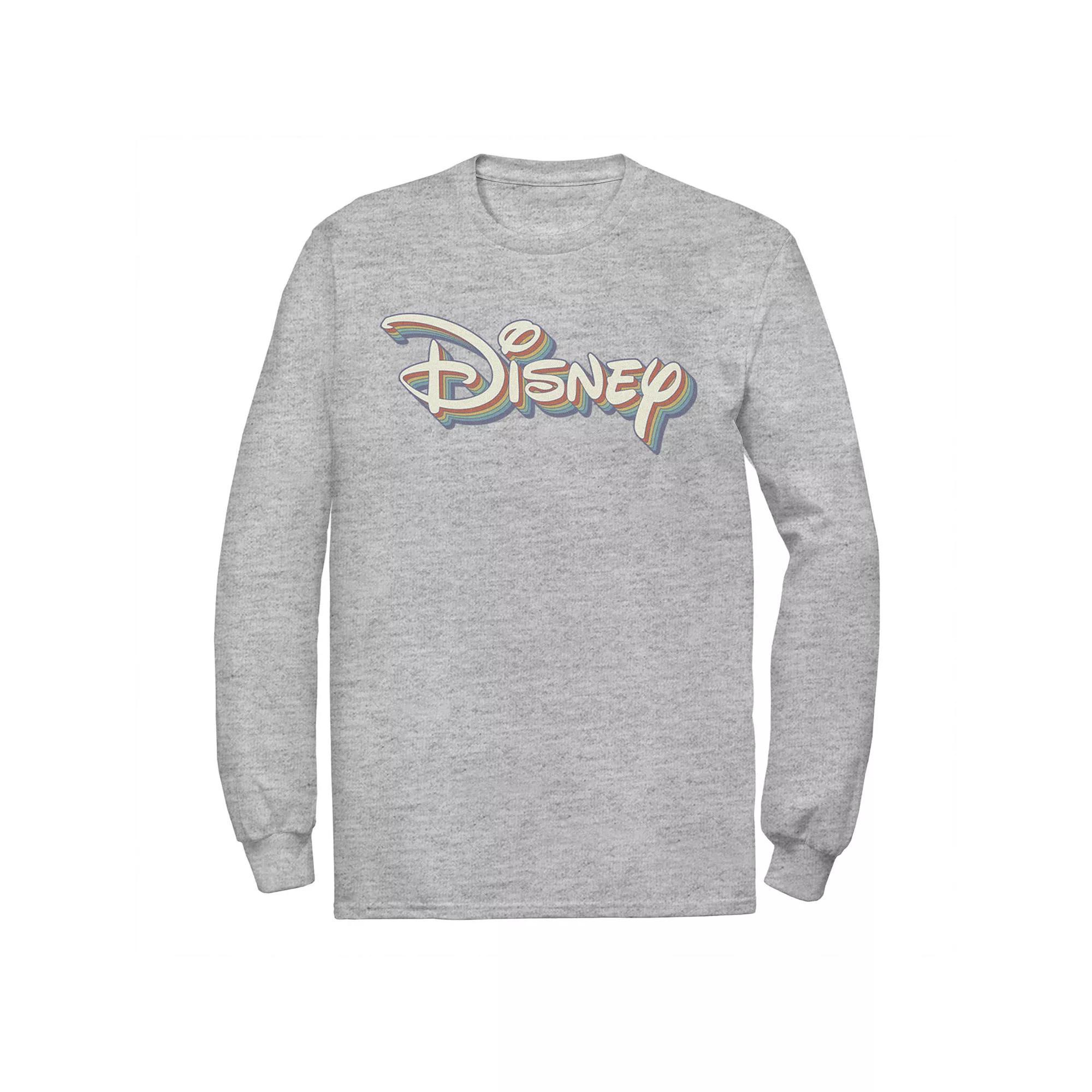 Disney's Rainbow 3D Logo Men's Tee, Size: XL, Athletic Grey Product Image