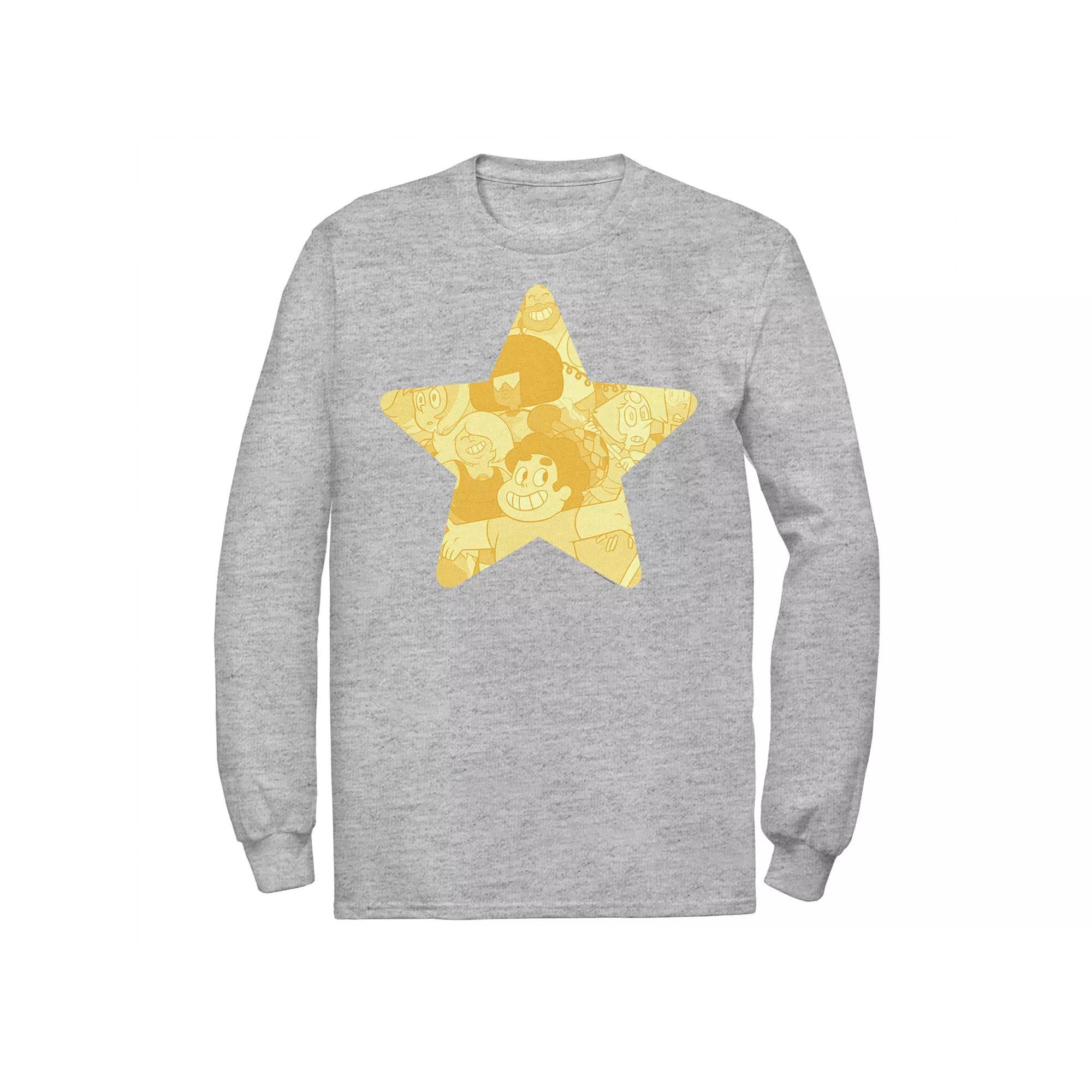 Men's Cartoon Network Stevens Universe Gold Star Long Sleeve Tee, Size: Large, Athletic Grey Product Image