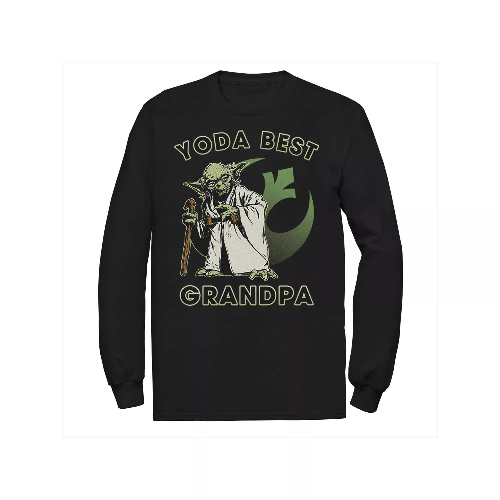 Men's Star Wars Yoda Best Uncle Rebel Logo Long Sleeve Graphic Tee, Size: 3XL Tall, Black Product Image