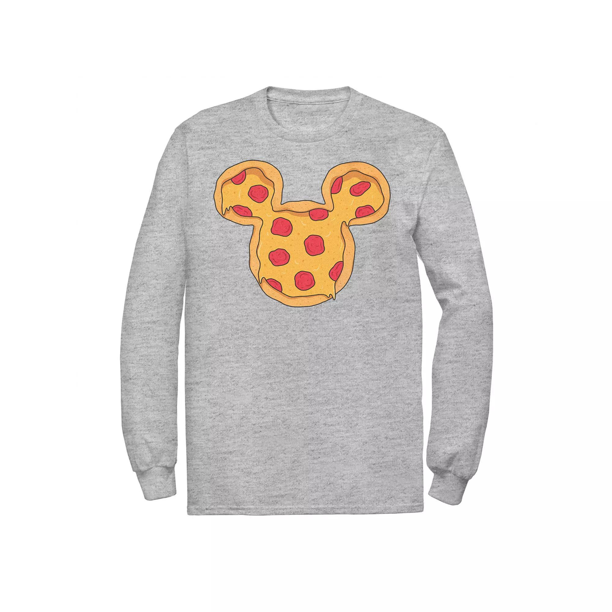Disney's Mickey & Friends Big & Tall Mickey Pizza Ears Long Sleeve Tee, Men's, Size: 5XL, Athletic Grey Product Image