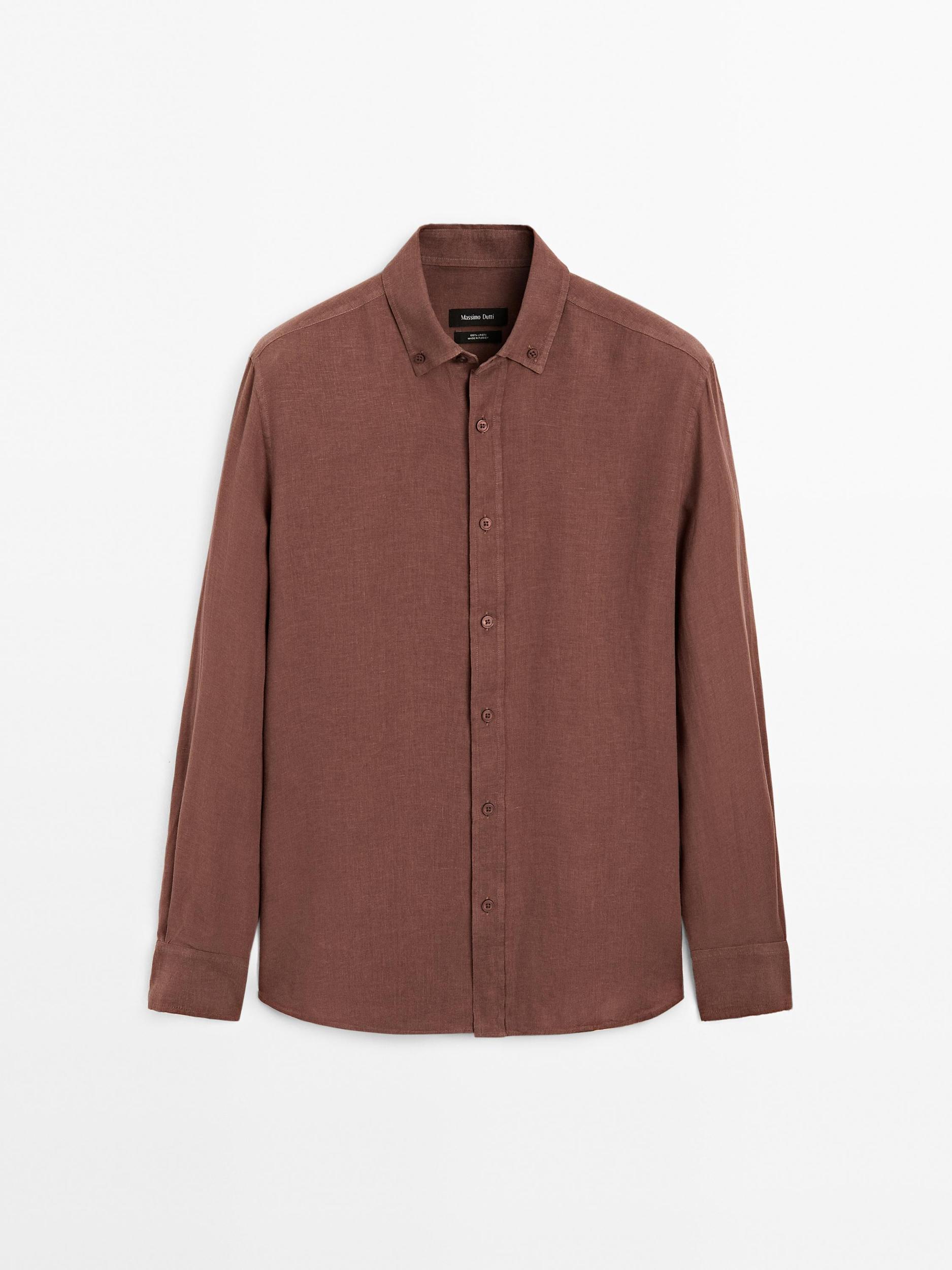 100% linen regular fit shirt Product Image