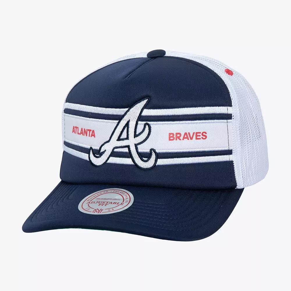 Men's   Navy Atlanta Braves Sideline Trucker Adjustable Hat, Blue Product Image