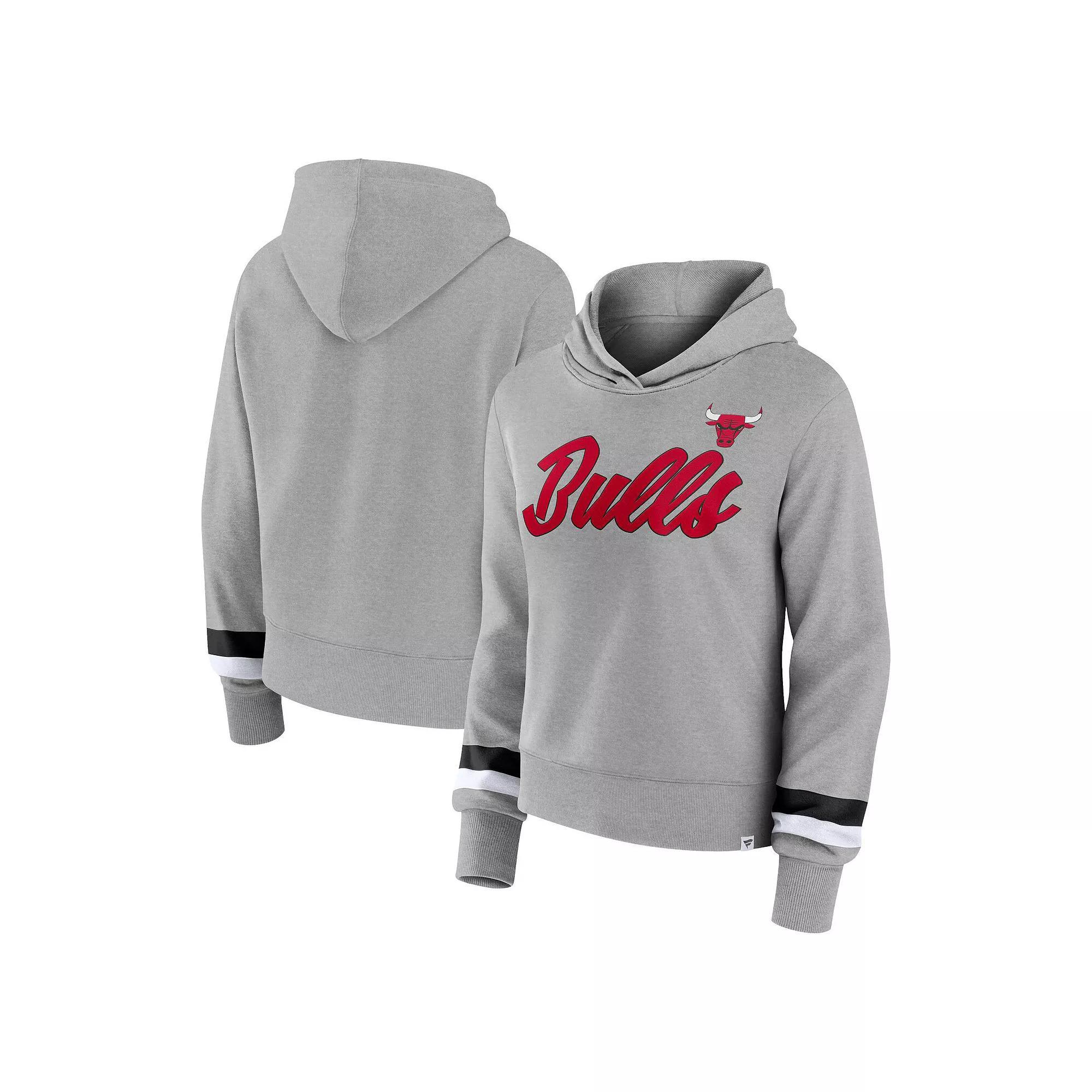 Women's Fanatics Branded Heather Gray Chicago Bulls Halftime Pullover Hoodie, Size: XL, Grey Product Image