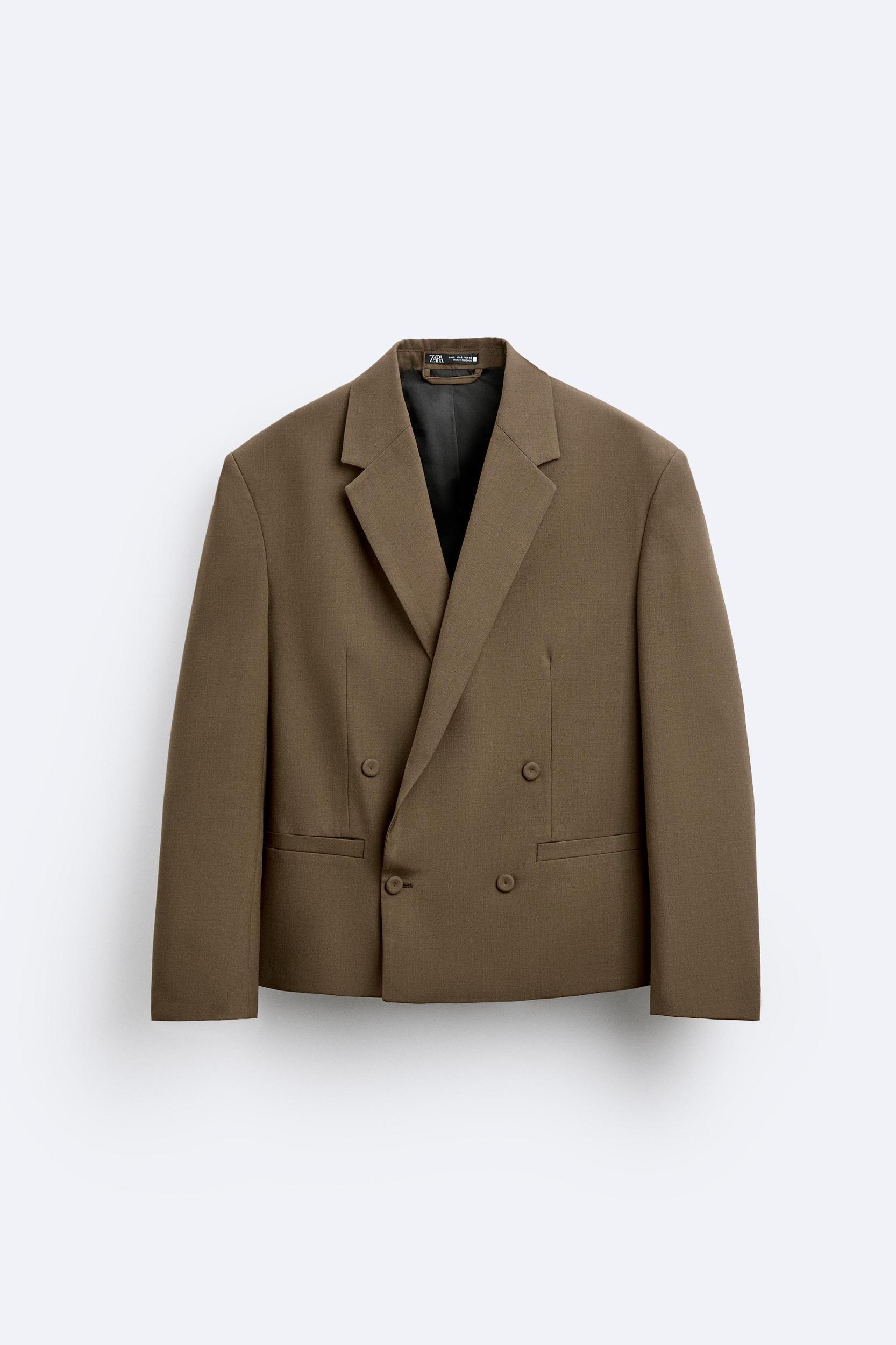 WOOL BLEND CROPPED FIT BLAZER Product Image