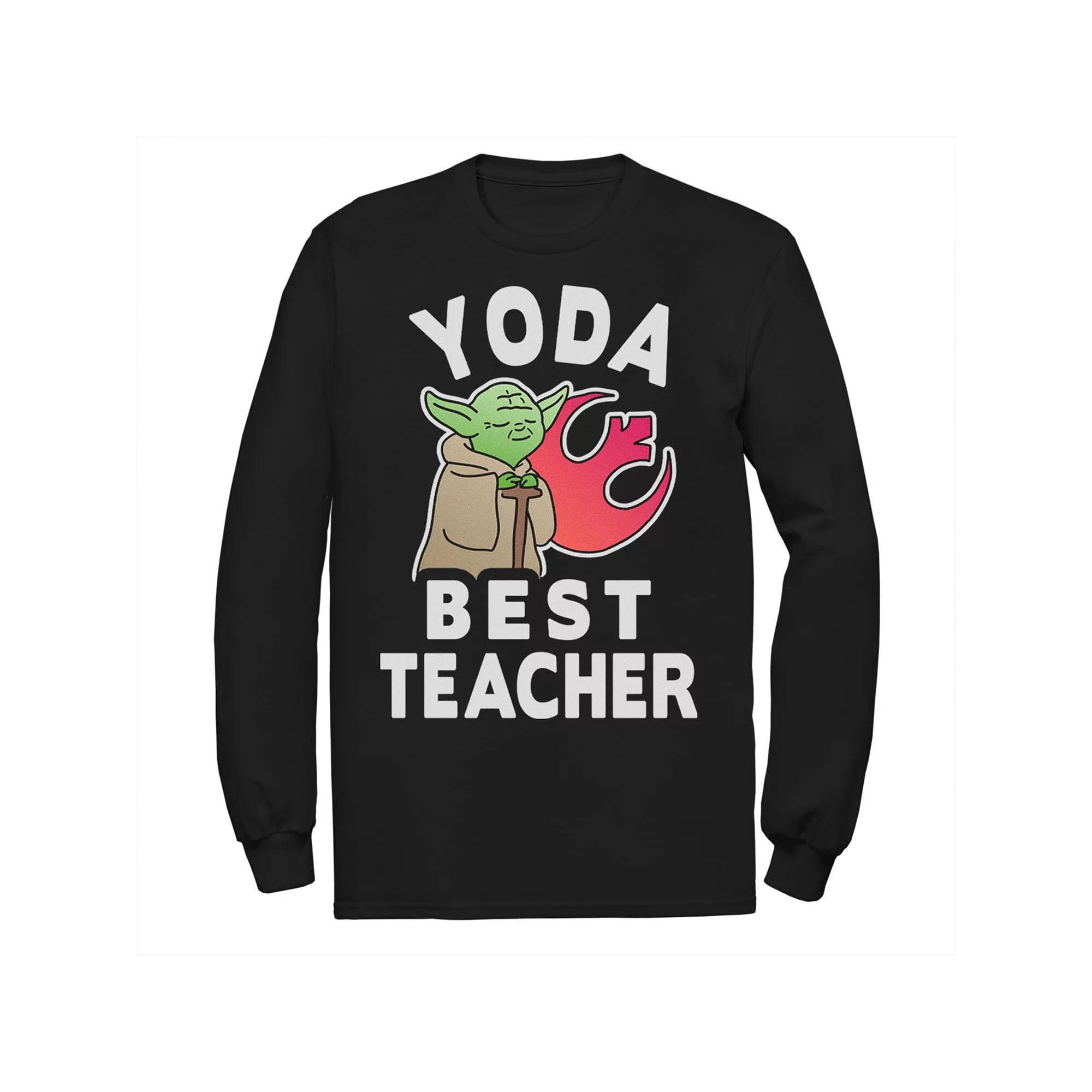 Mens Star Wars Yoda Best Teacher Rebel Logo Tee Product Image