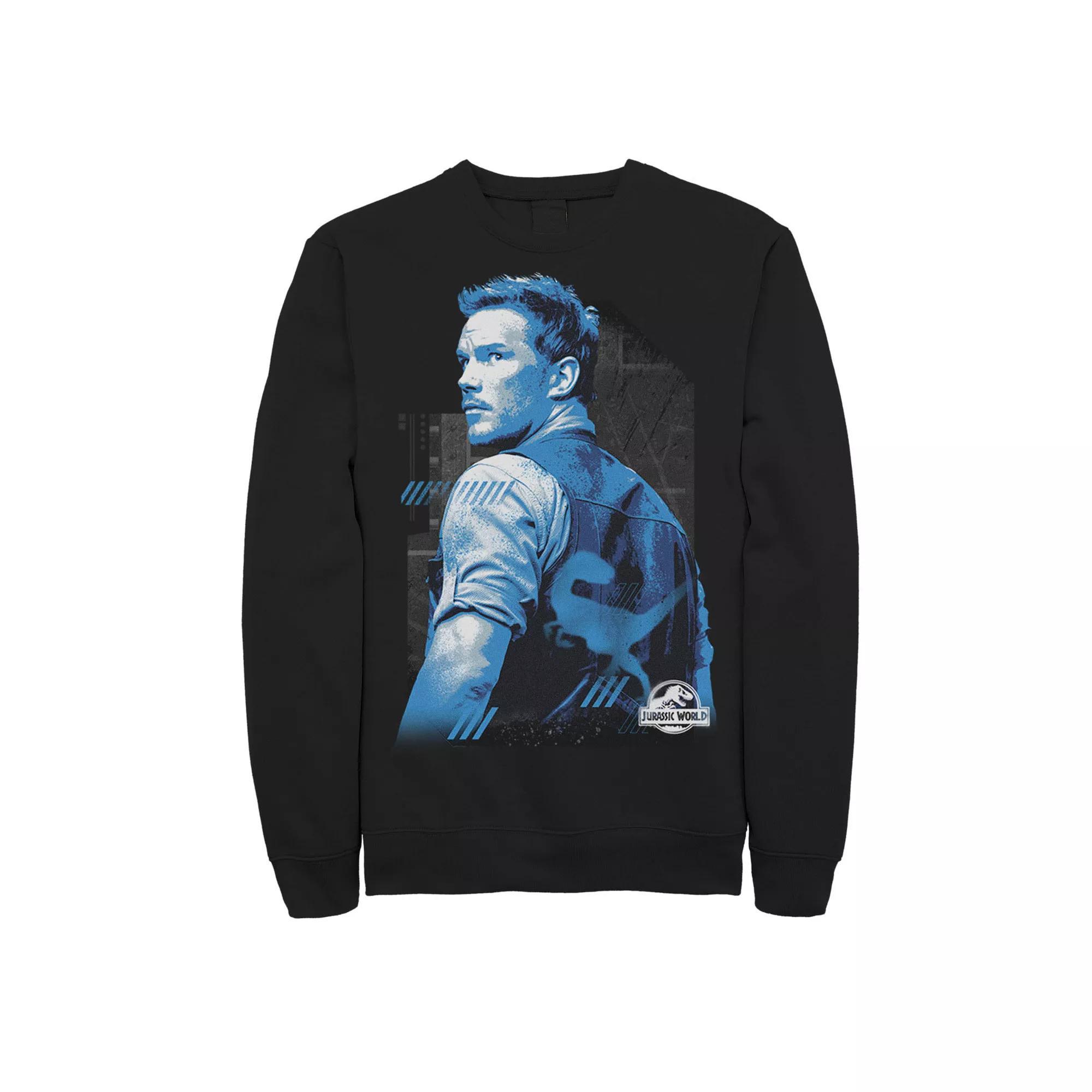 Men's Jurassic World Owen Blue Tone Portrait Sweatshirt, Size: XL, Black Product Image