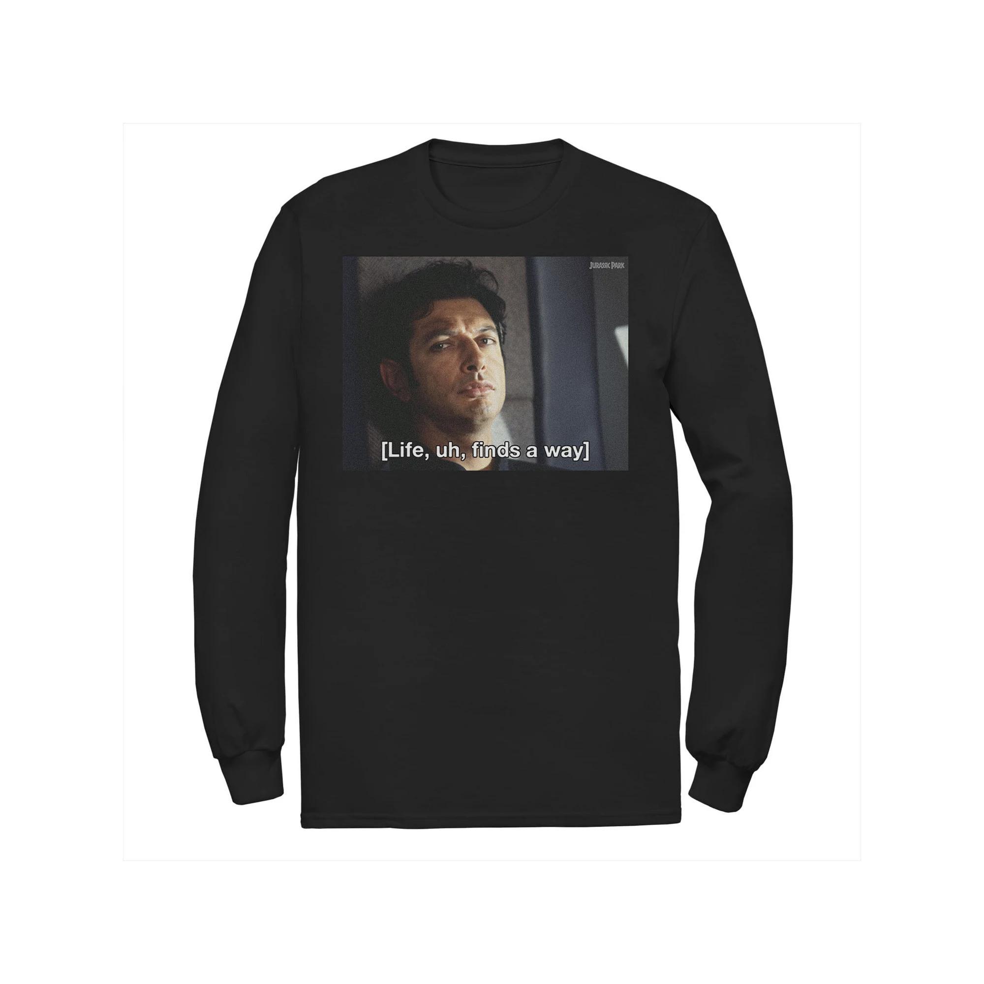 Men's Jurassic Park Life Finds A Way Goldblum Jeff Stare Tee, Size: 3XL, Black Product Image