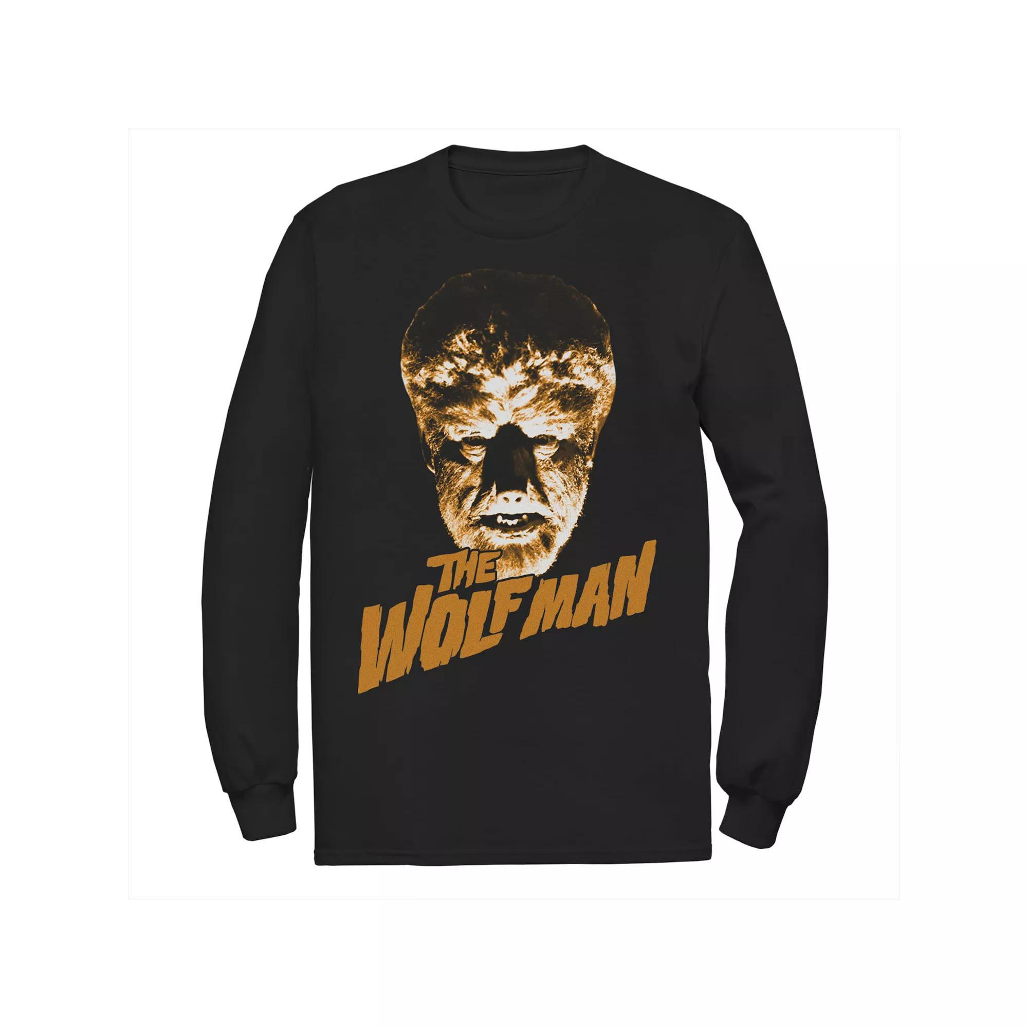 Men's Universal Monsters Wolf Man Long Sleeve Tee, Size: Medium, Black Product Image