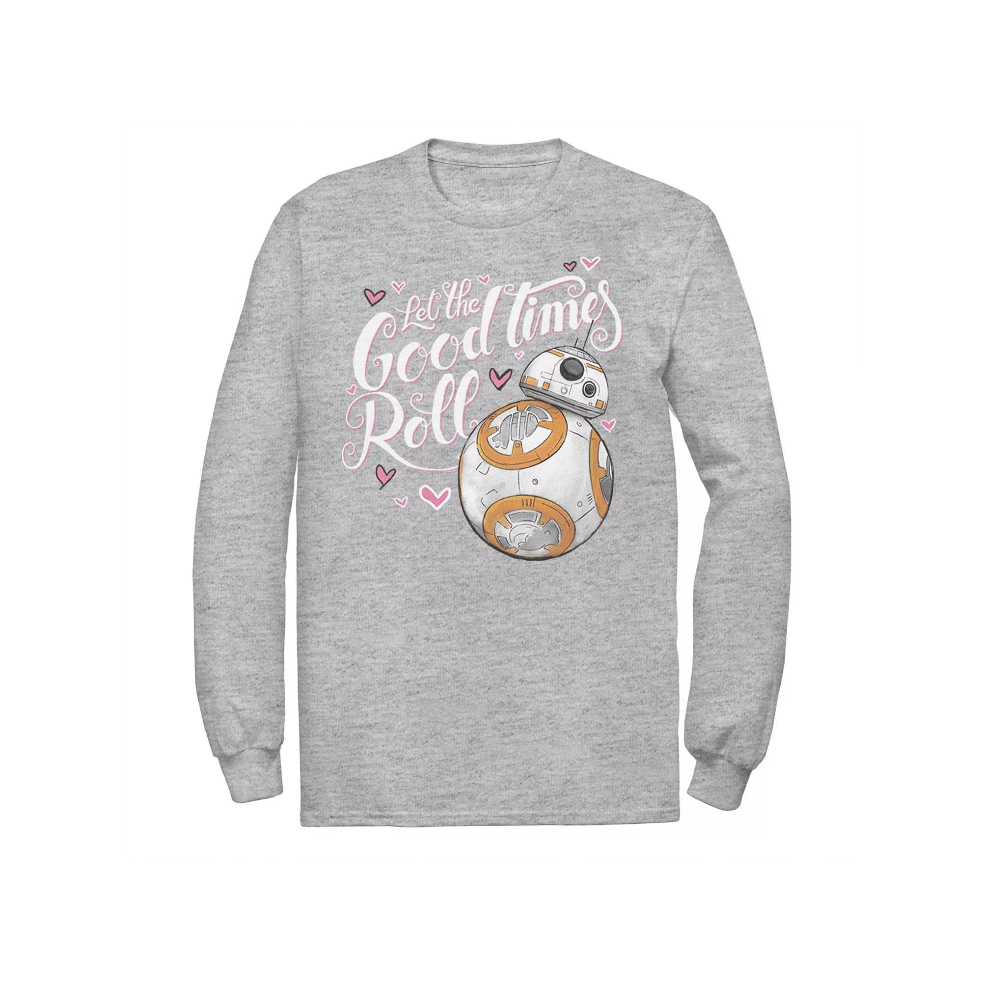 Men's Star Wars Valentine's Day BB-8 "Let The Good Times Roll" Hearts Tee, Size: XXL, Athletic Grey Product Image