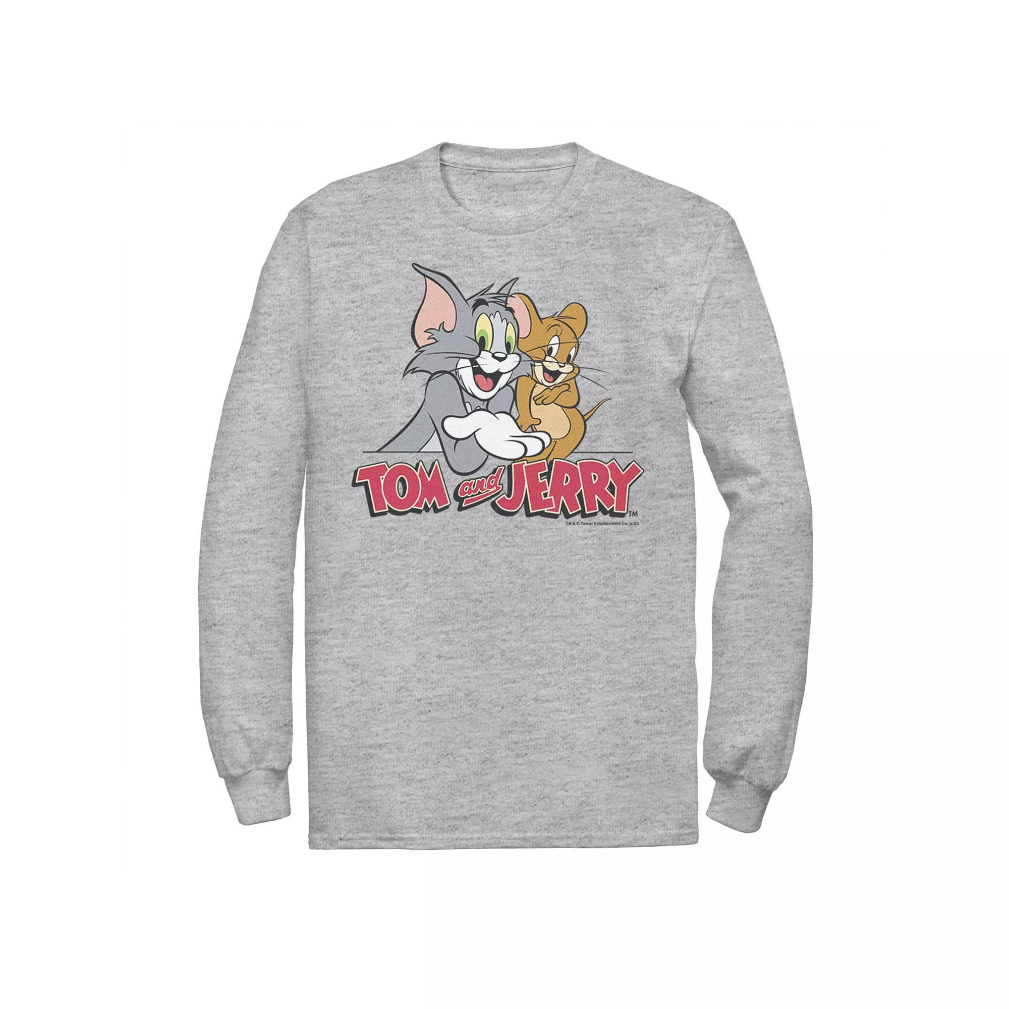 Men's Tom And Jerry Pals Logo Tee, Size: XL, Athletic Grey Product Image