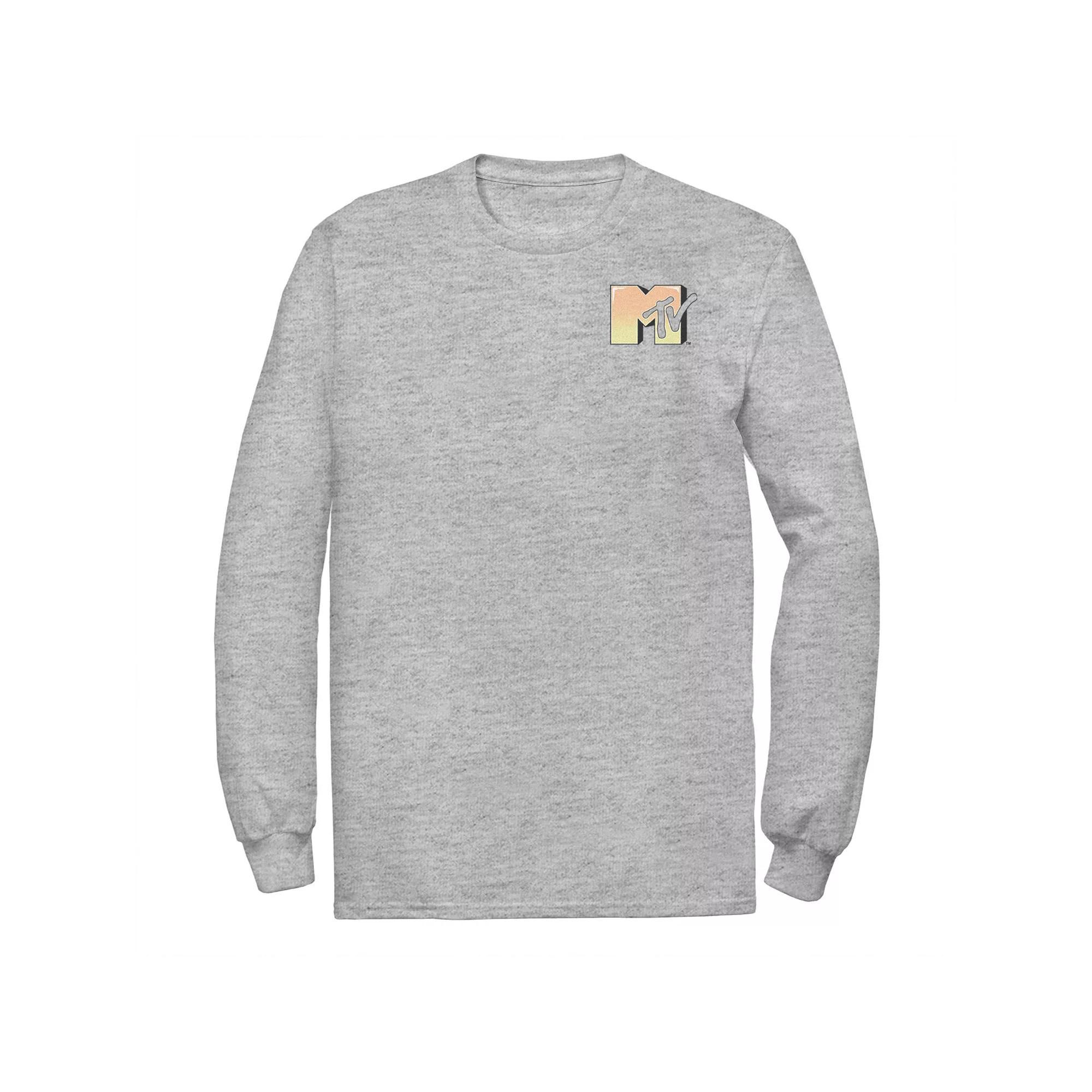 Men's MTV Music Television Gradient Left Chest Logo Tee, Size: XL, Athletic Grey Product Image