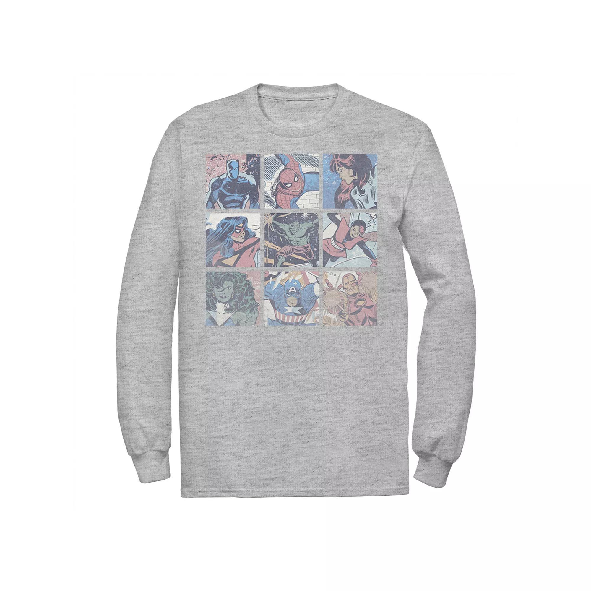 Men's Marvel Pastel Heroes Tee, Size: Large, Athletic Grey Product Image