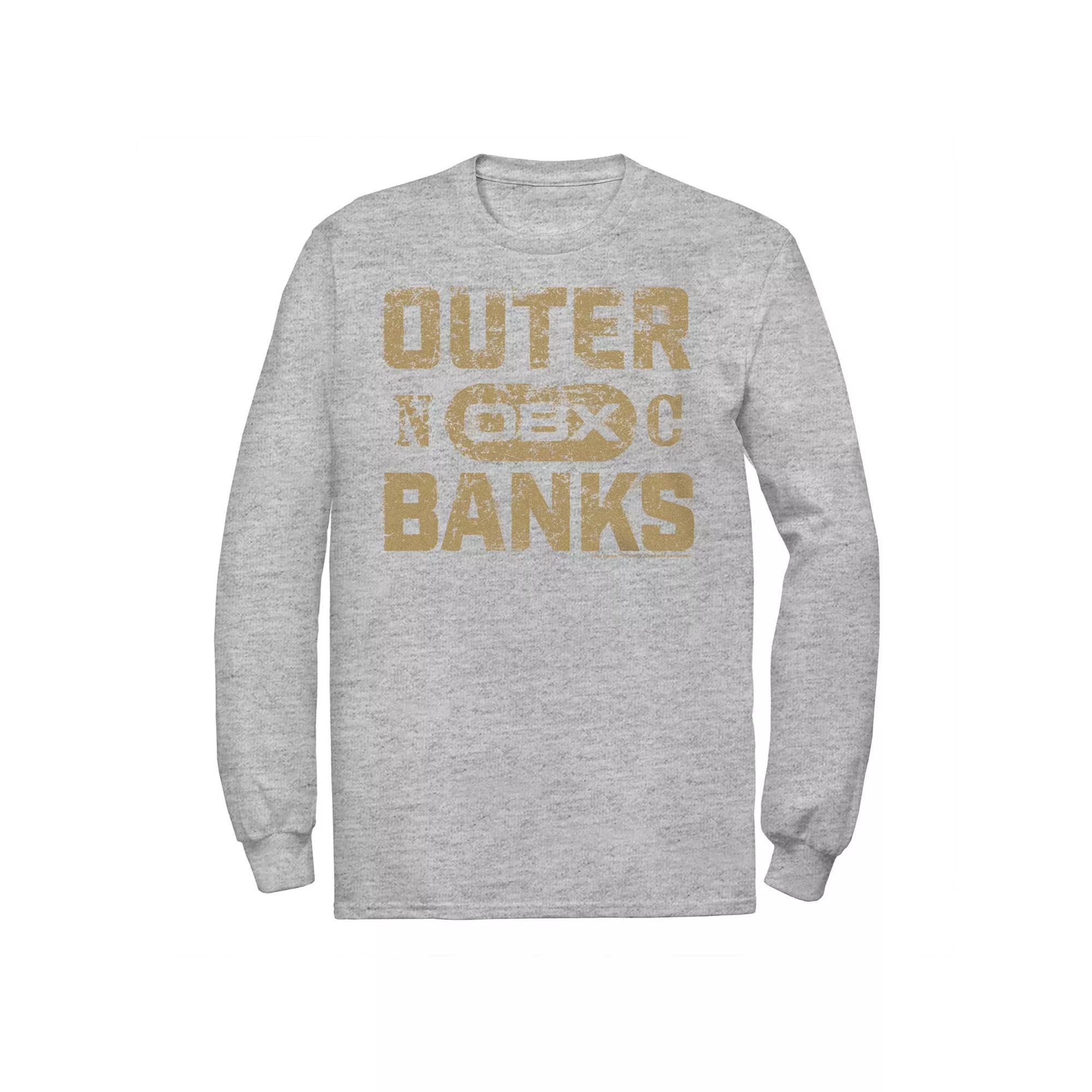 Big & Tall Outer Banks Gold Hue Distressed Logo Graphic Tee, Men's, Size: 3XL Tall, Athletic Grey Product Image