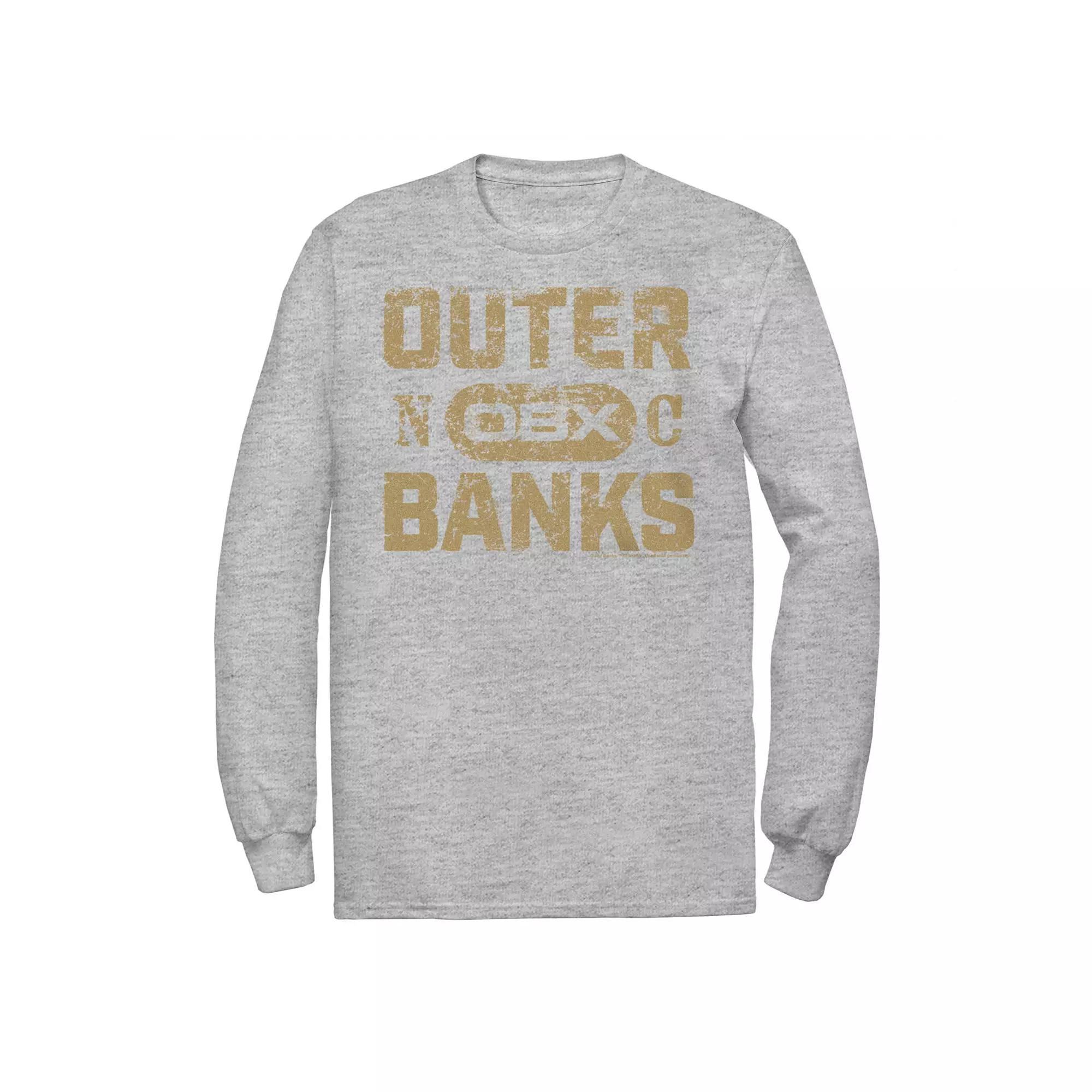 Big & Tall Outer Banks Gold Hue Distressed Logo Graphic Tee, Men's, Size: 3XL Tall, Athletic Grey Product Image