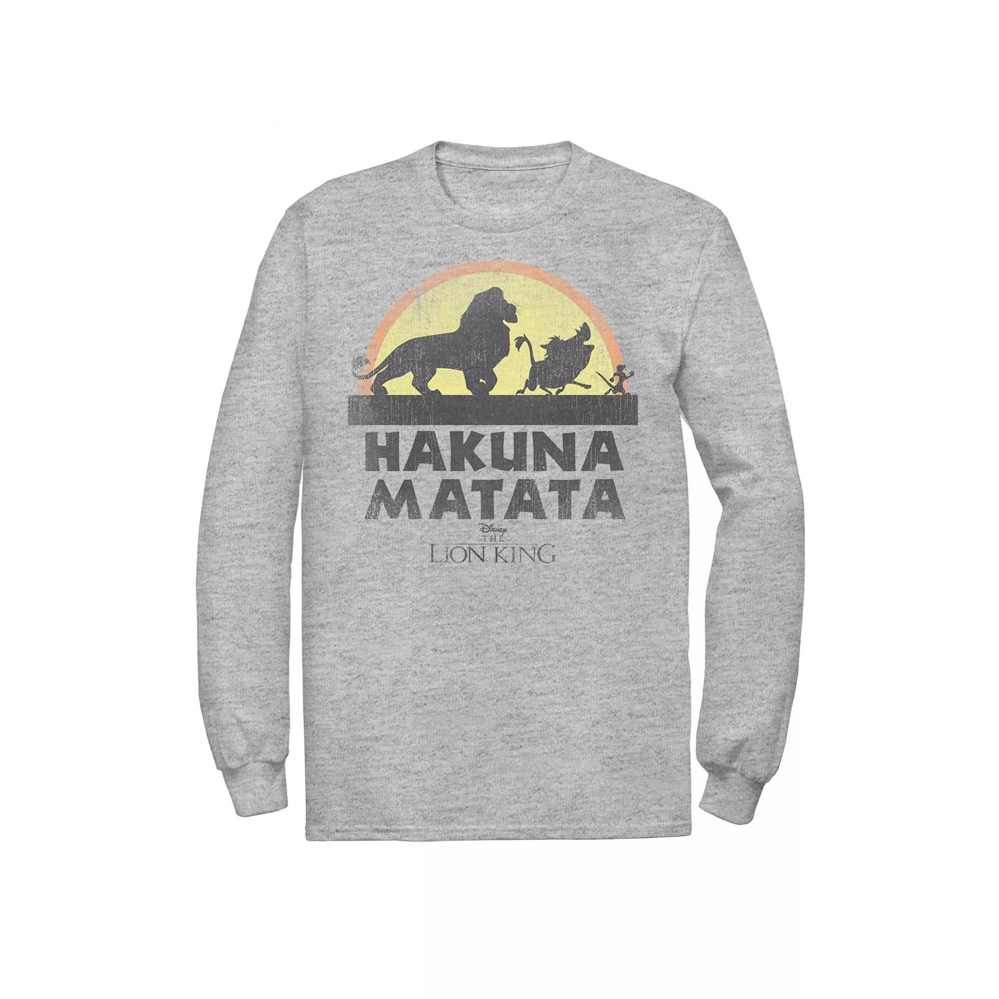 Disneys The Lion King Mens Classic Logo Silhouette Tee Athletic Grey Product Image