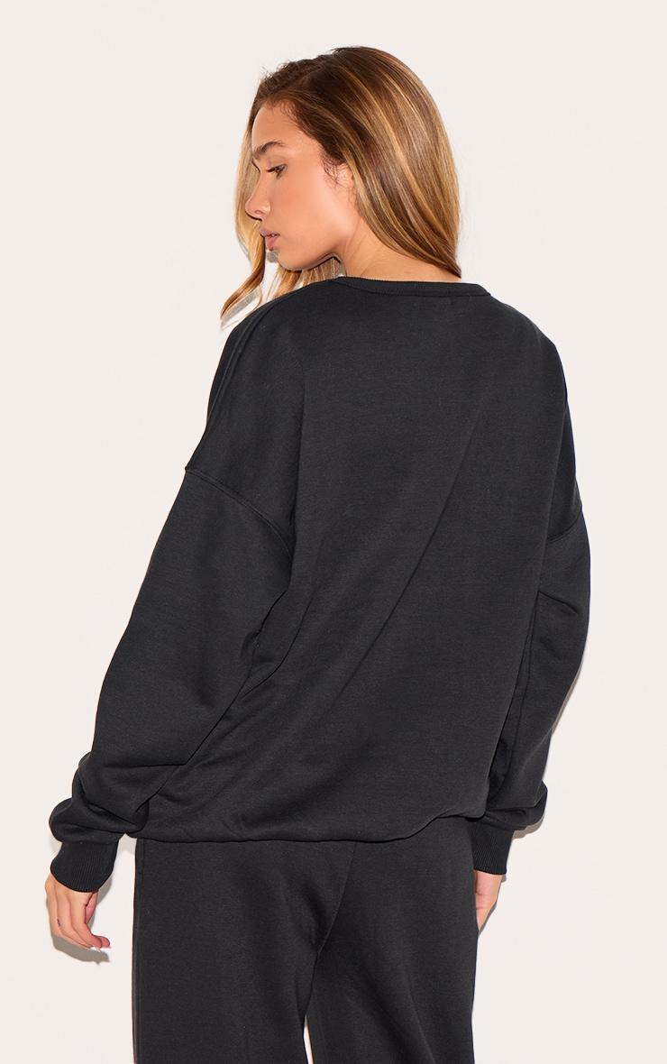 Black Oversized New York Printed Sweatshirt Product Image