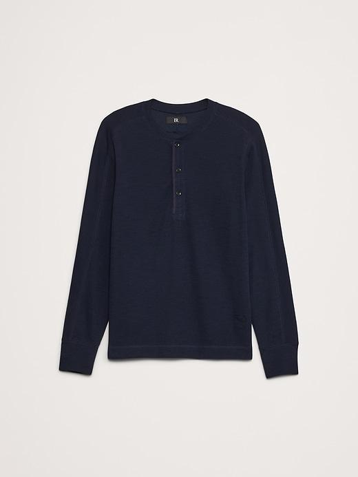 Slub Double-Knit Henley T-Shirt Product Image