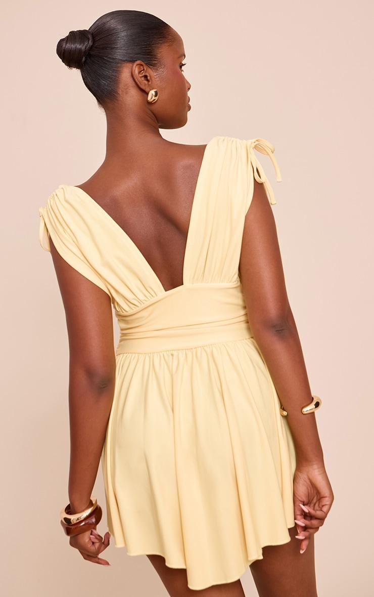 Lemon Jersey Plunge Neck Shift Dress Product Image