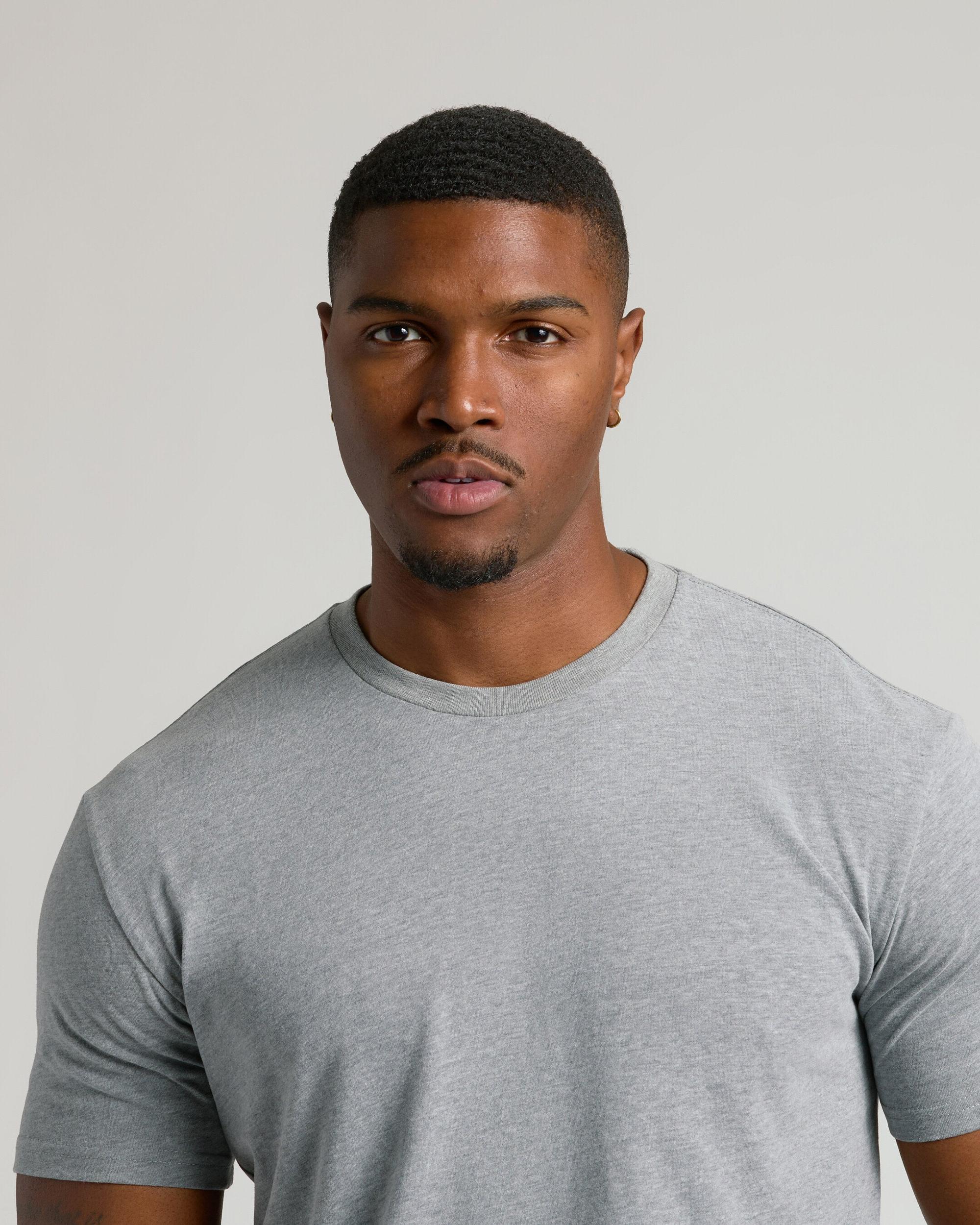 Heather Gray Tall Straight Hem Crew Neck T-Shirt Product Image