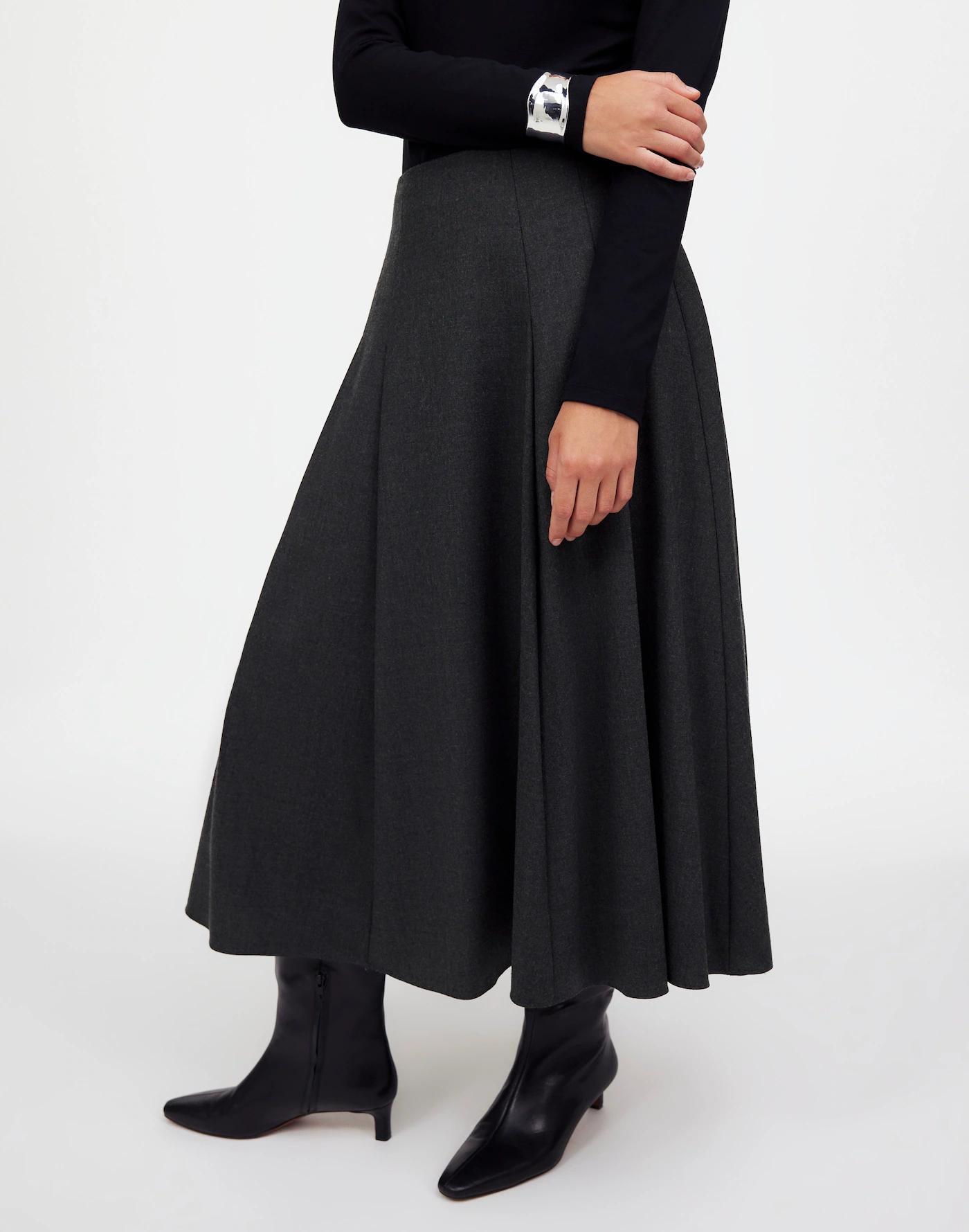 Flannel Pleated Maxi Skirt Product Image
