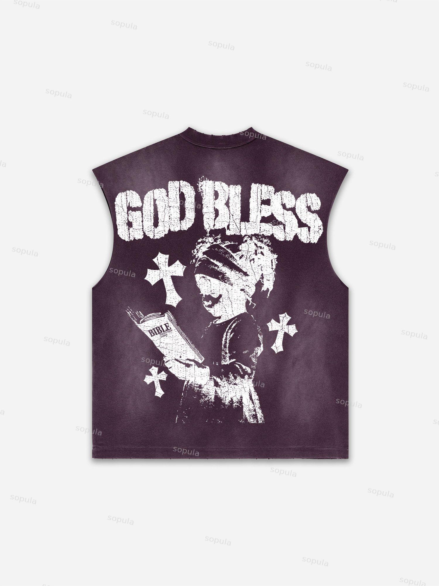 Men's Washed Cowboy Rodeo Abstract Graphic Tank Top Product Image