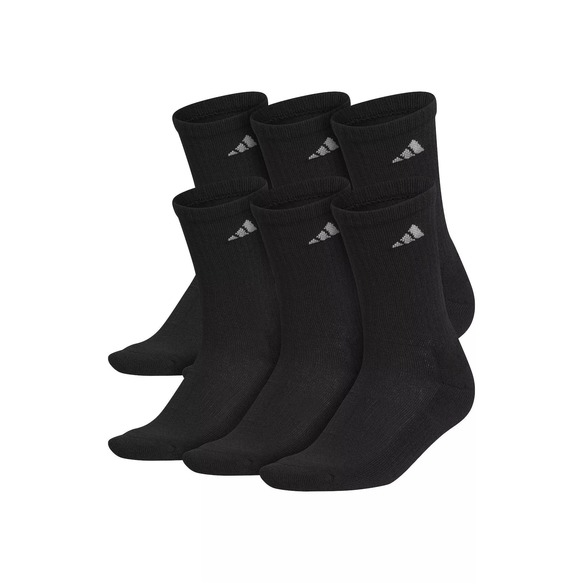 Women's adidas 6-Pack Athletic Crew Socks, Size: 5-10, Black Product Image